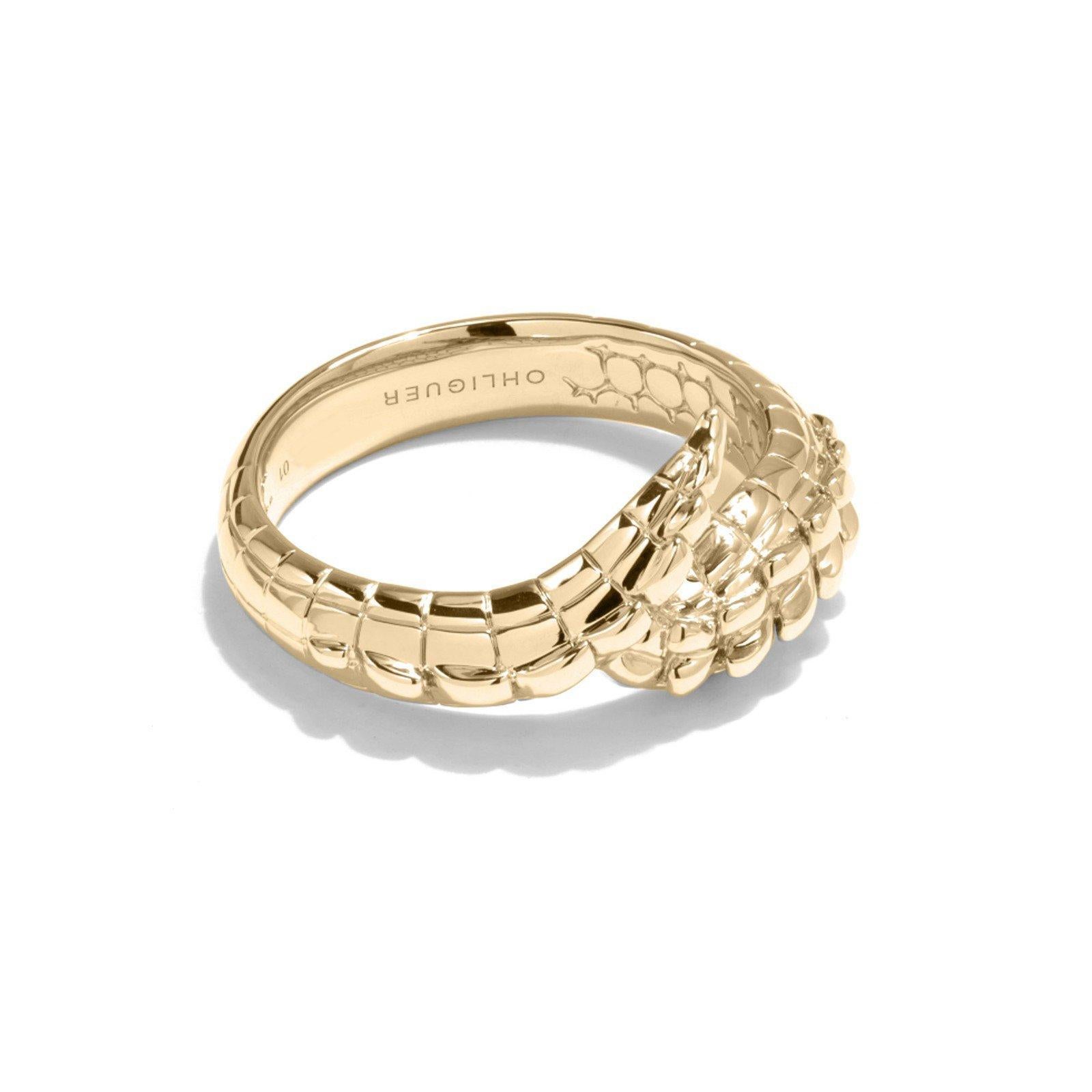 For Sale:  Crocodile Tail Ring in 18ct Yellow Gold 2