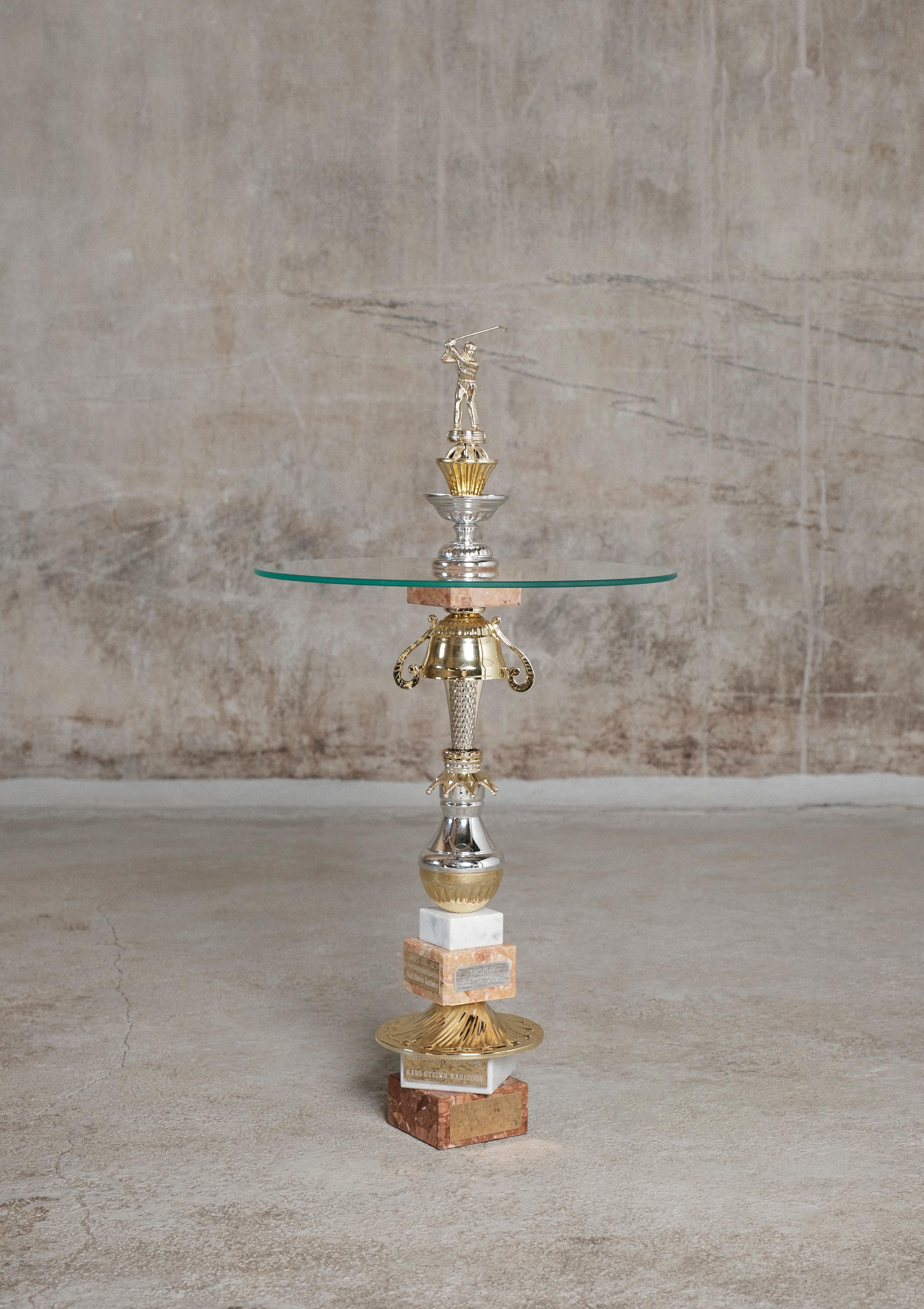 Gold The Crown Table by Flétta For Sale