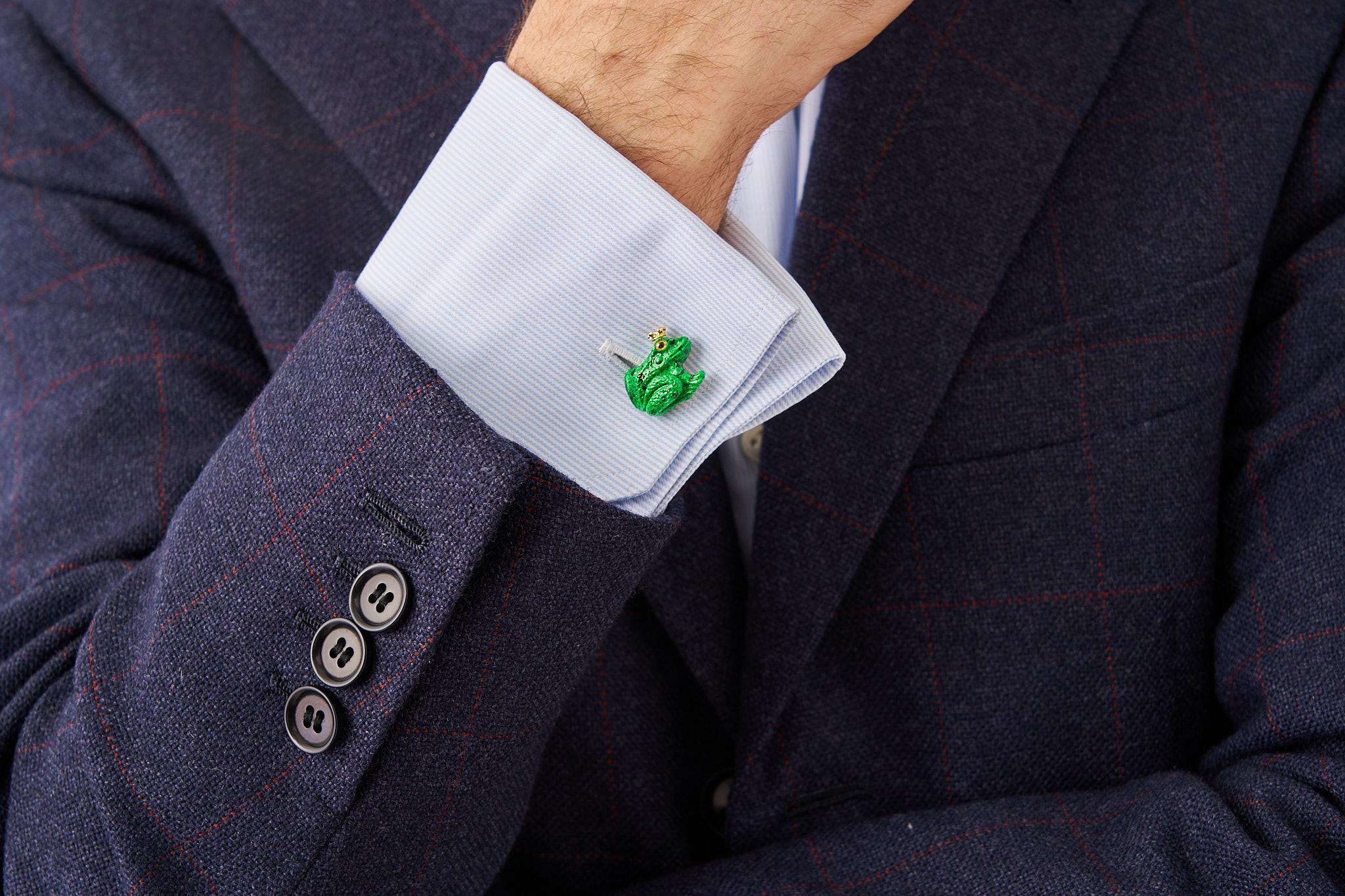 Boutons de manchette « The Crowned Frog » de Michael Kanners Neuf - En vente à Bal Harbour, FL