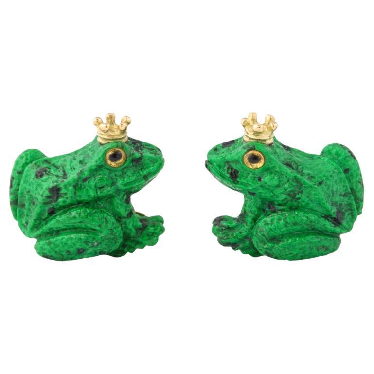 The Crowned Frog Cufflinks by Michael Kanners