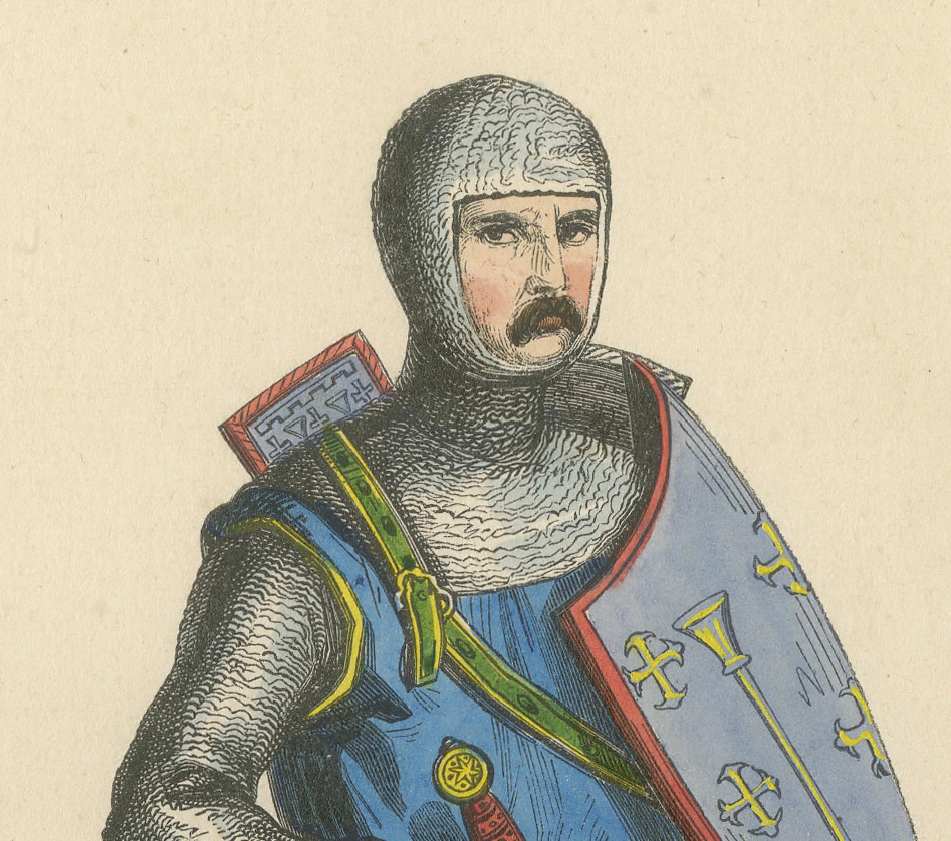 Mid-19th Century The Crusader's Rest: Sir Roger de Trumpington in Armored Repose, 1847 For Sale