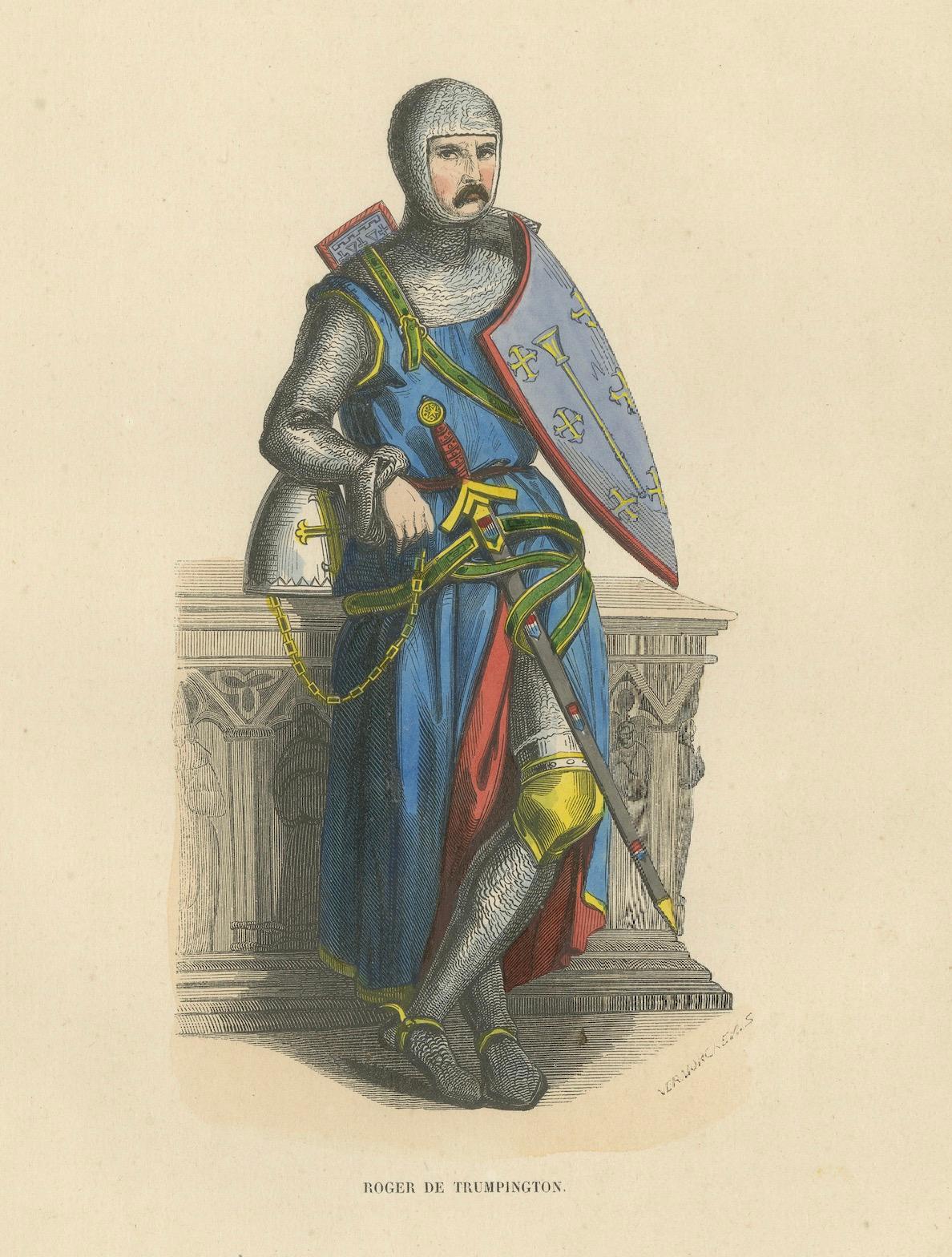 Paper The Crusader's Rest: Sir Roger de Trumpington in Armored Repose, 1847 For Sale