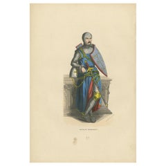 Antique The Crusader's Rest: Sir Roger de Trumpington in Armored Repose, 1847