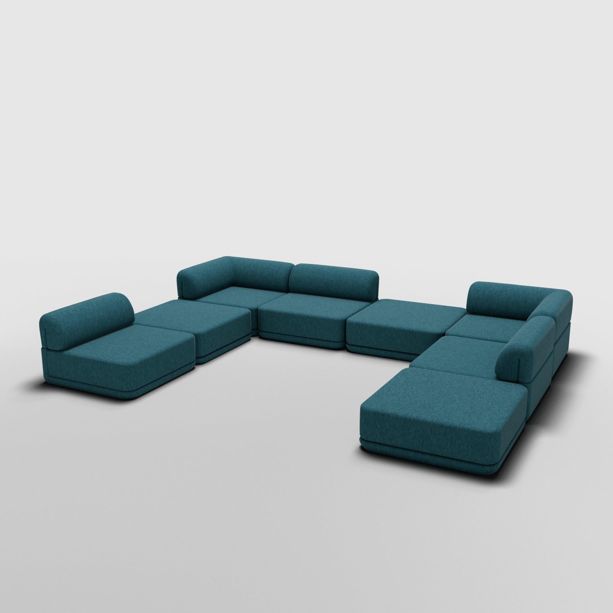 Mid-Century Modern The Cube Sofa - Corner Full Mix Sectional en vente