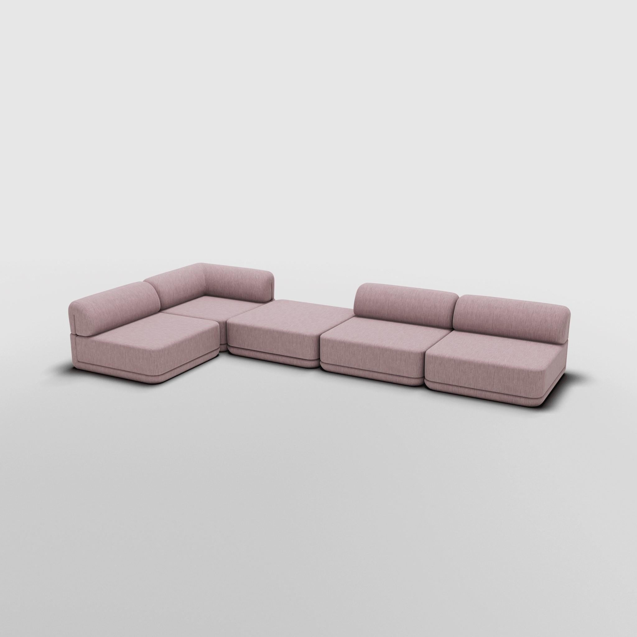 The Cube Sofa -- Corner Lounge Mix Sectional -- Grey Bouclé For Sale 1