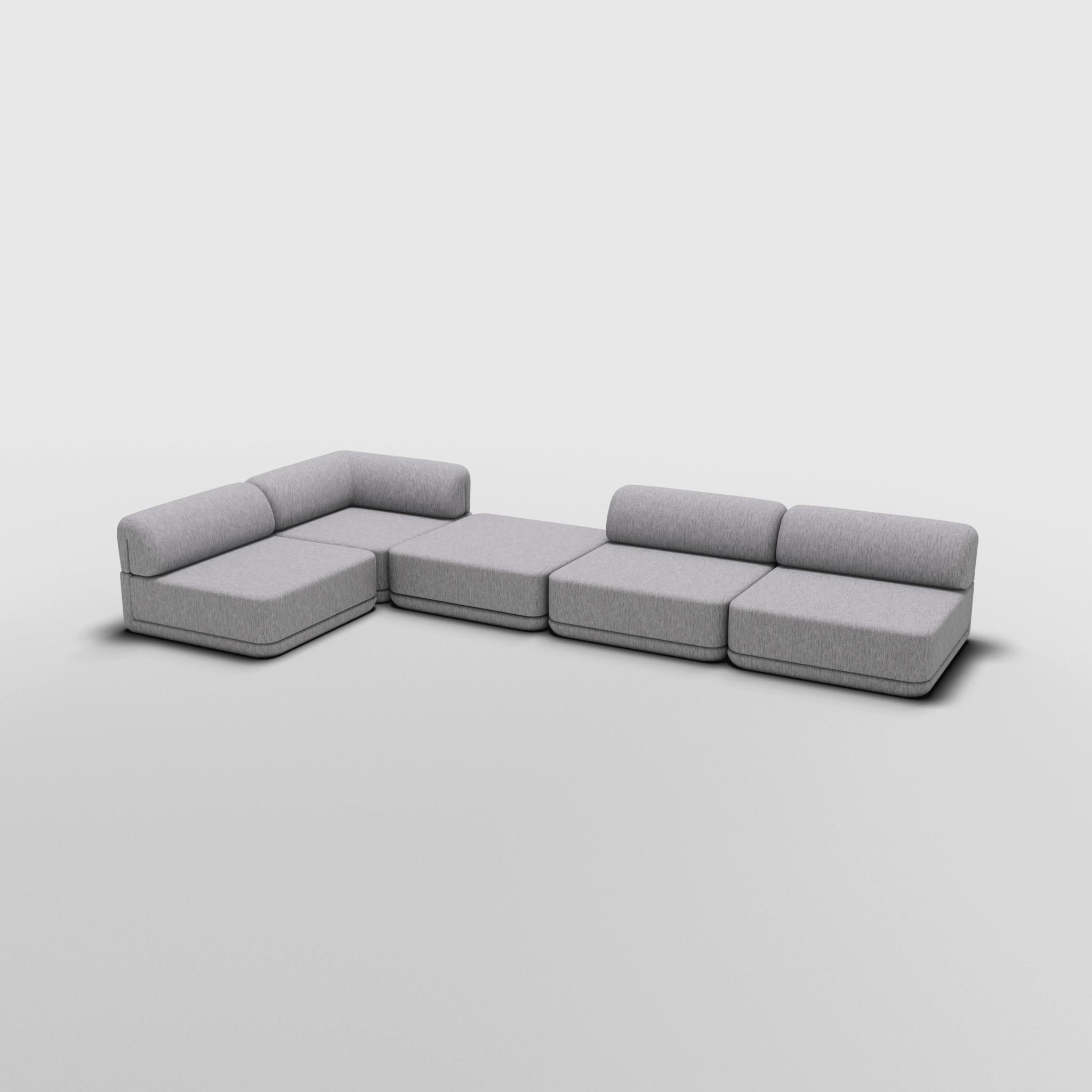 The Cube Sofa -- Corner Lounge Mix Sectional -- Grey Bouclé For Sale 3