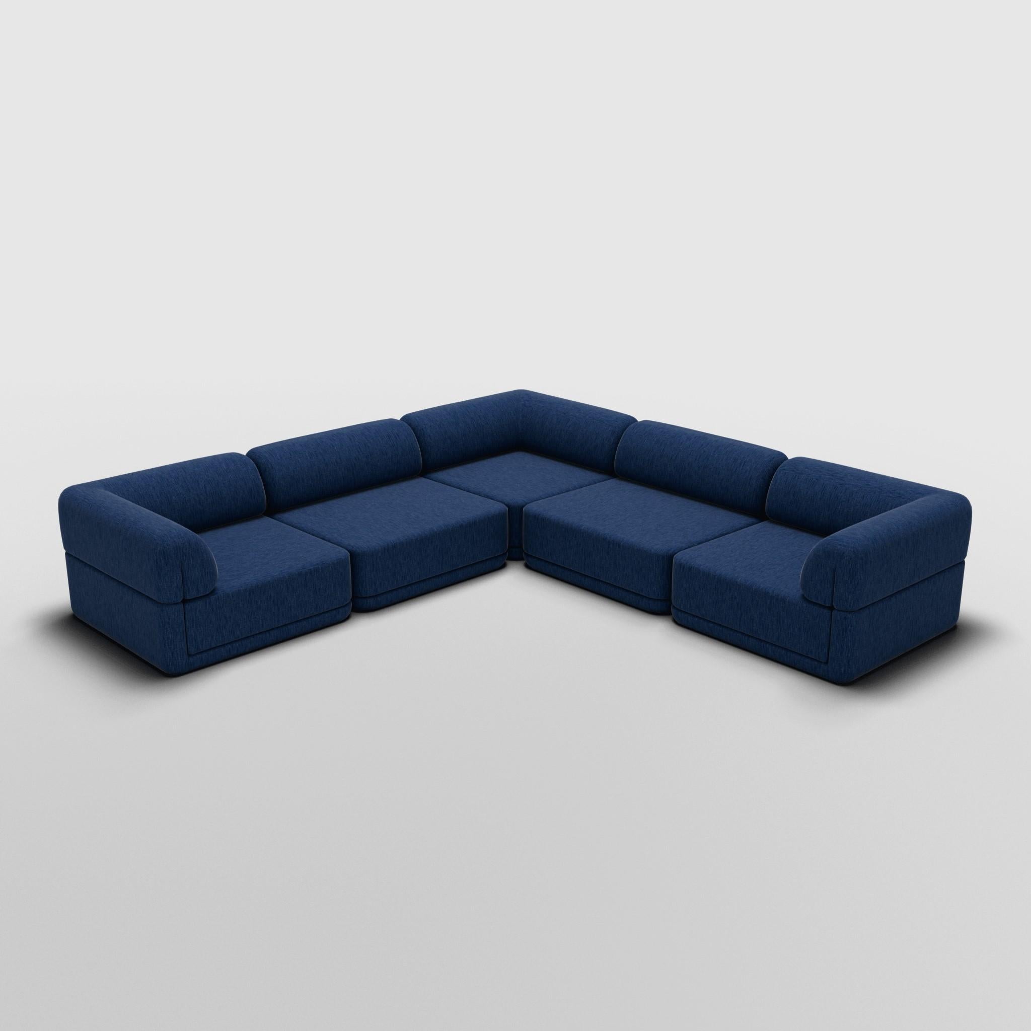 The Cube Sofa -- Corner Lounge Sectional -- Grey Bouclé For Sale 1