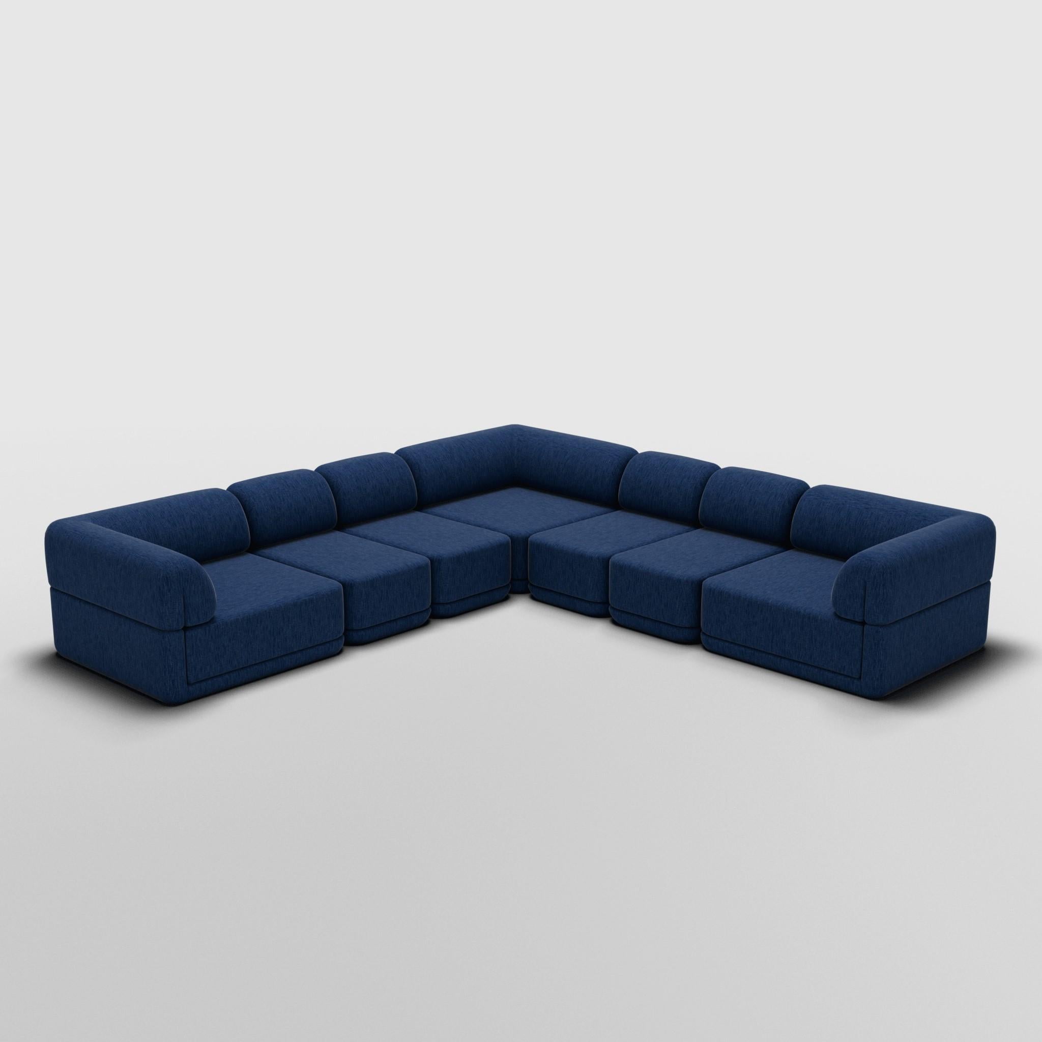 The Cube Sofa -- Corner Slim Sectional -- Grey Bouclé For Sale 1