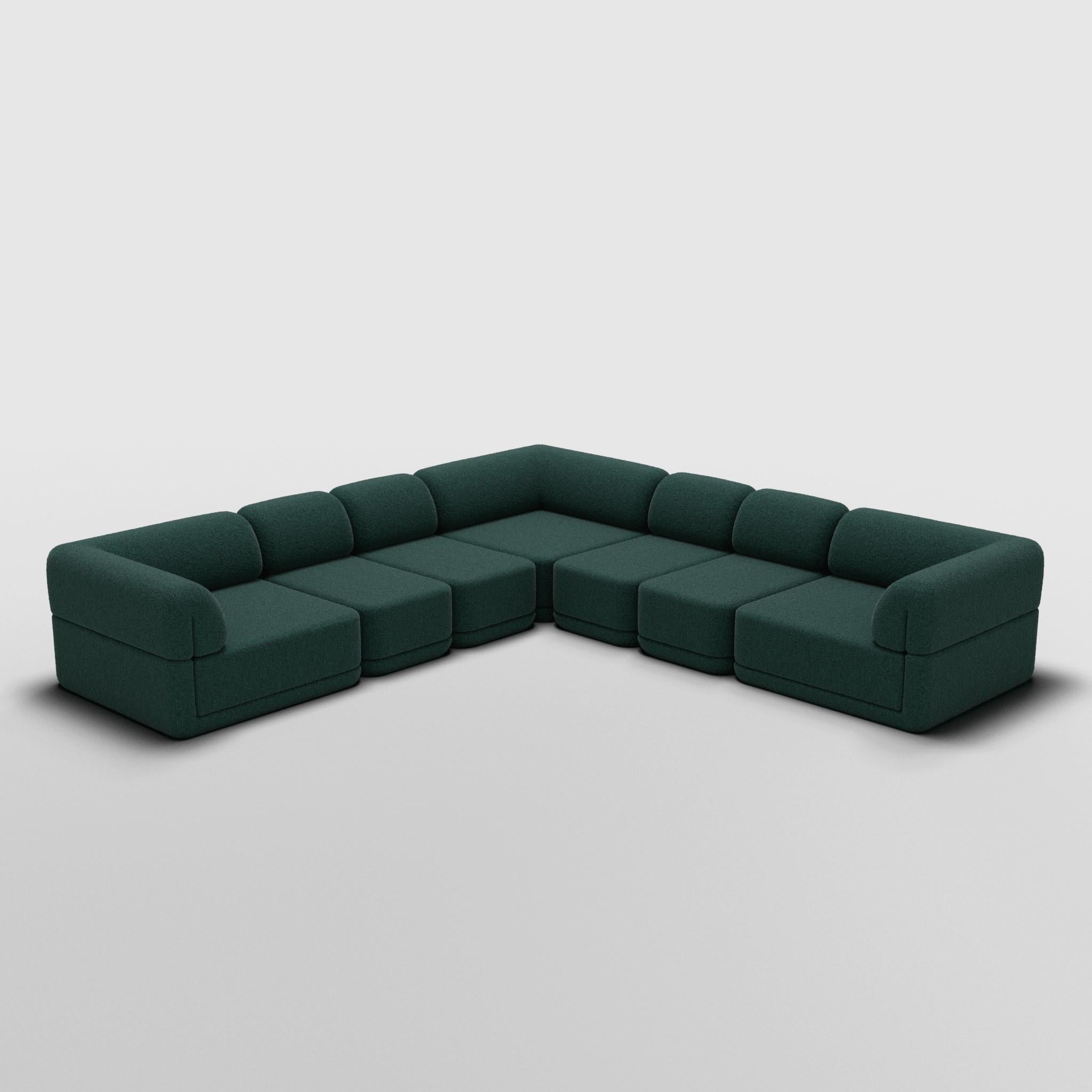 The Cube Sofa -- Corner Slim Sectional -- Grey Bouclé For Sale 3