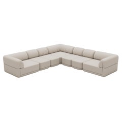 The Cube Sofa -- Corner Slim Sectional -- Grey Bouclé