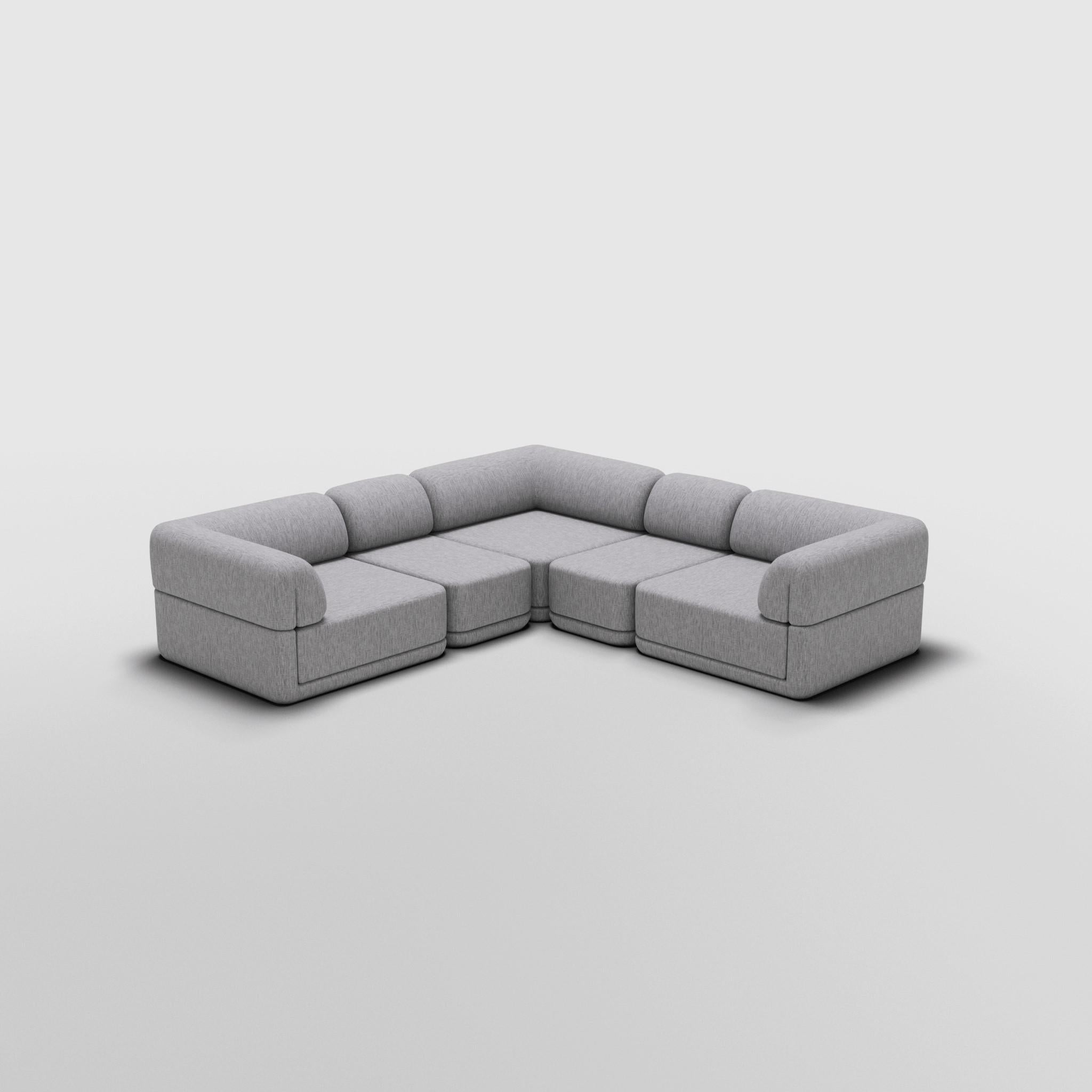 Contemporary The Cube Sofa -- Corners & Slims -- Grey Bouclé For Sale
