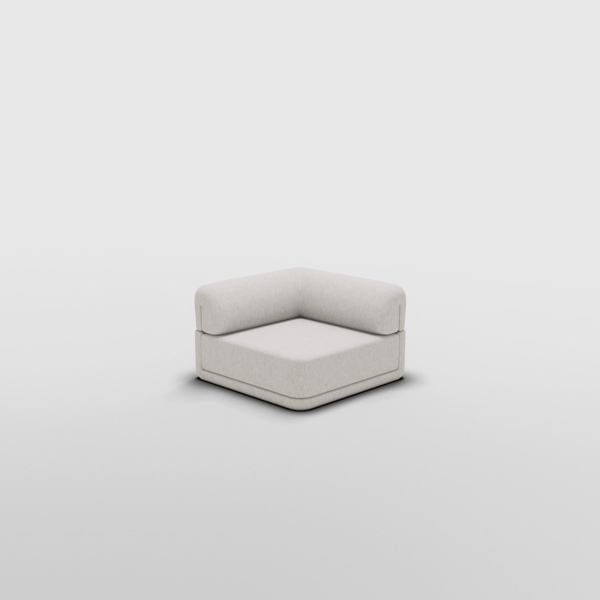 Mid-Century Modern The Cube Sofa -- Cube Corner Seat -- Grey Bouclé For Sale