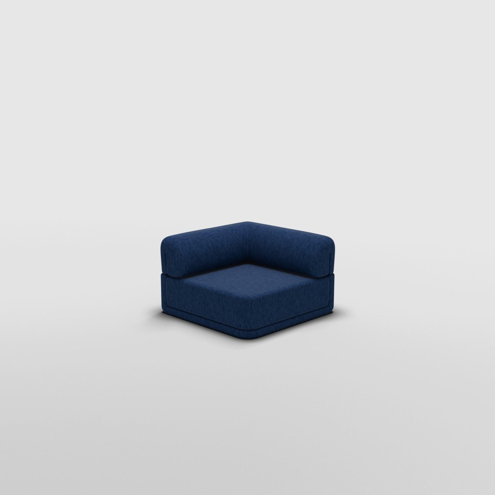 Contemporary The Cube Sofa -- Cube Corner Seat -- Grey Bouclé For Sale