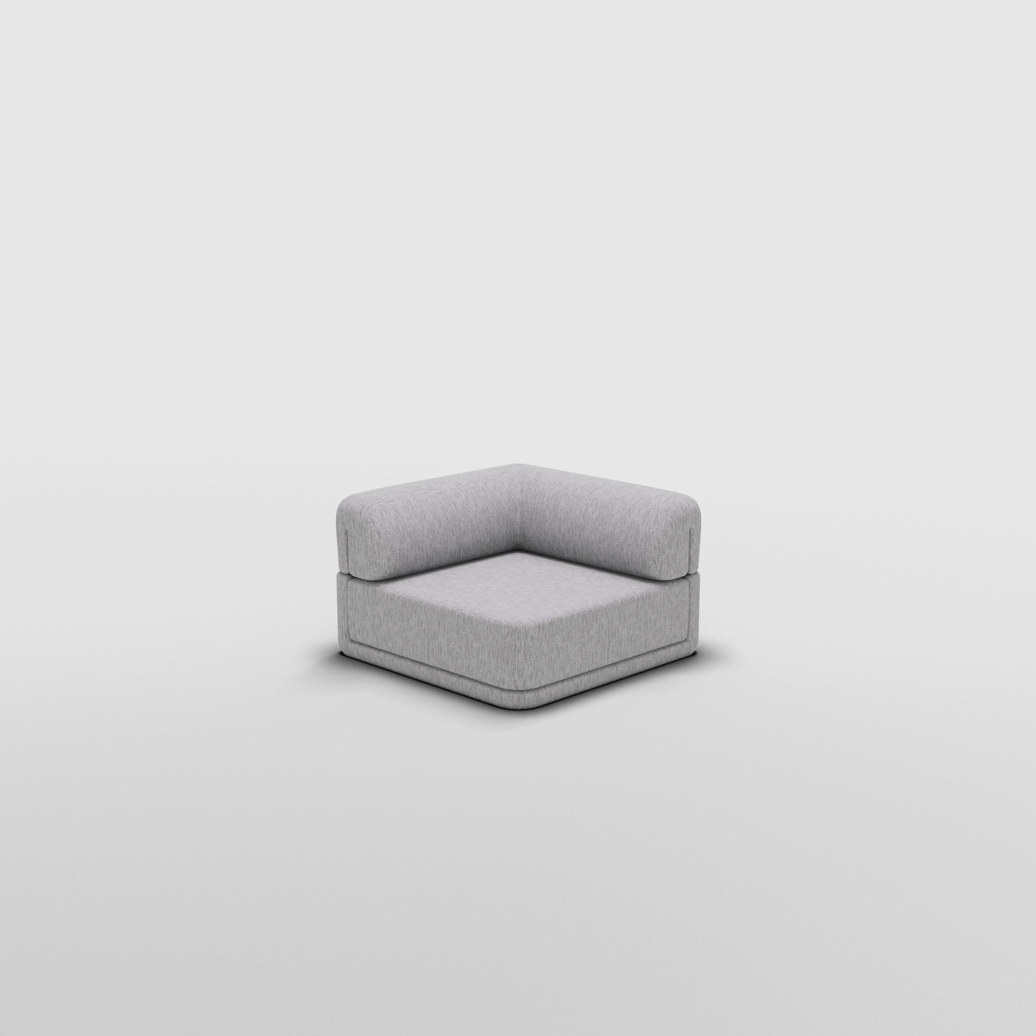 The Cube Sofa -- Cube Corner Seat -- Grey Bouclé For Sale 2