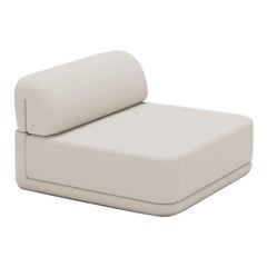 The Cube Sofa -- Cube Lounge Seat -- Grey Bouclé