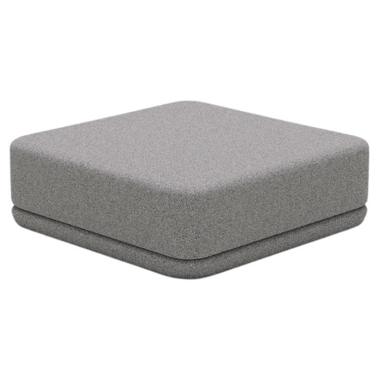 The Cube Sofa -- Cube Ottoman -- Grey Bouclé For Sale