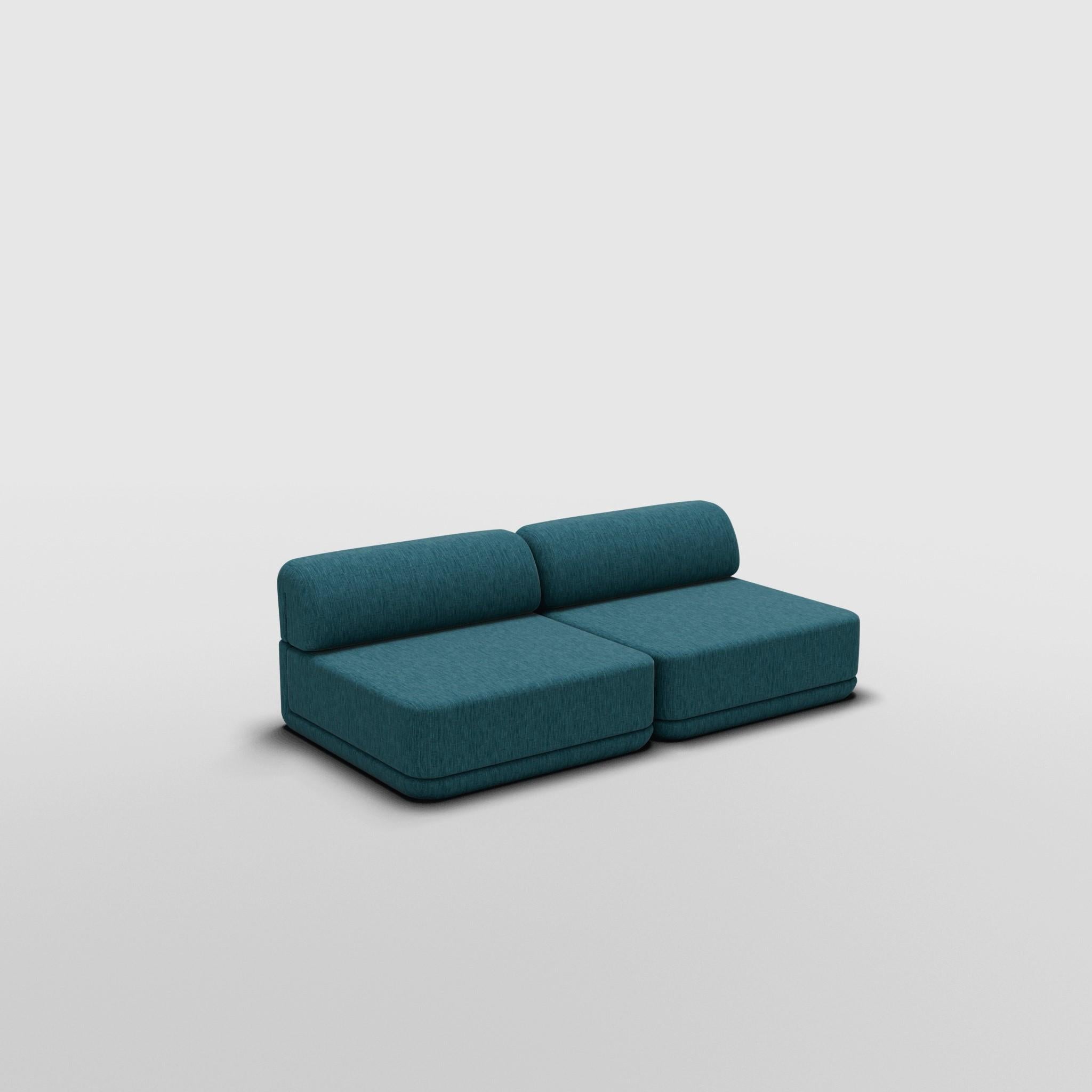 Mid-Century Modern The Cube Sofa -- Lounge Set -- Grey Bouclé For Sale