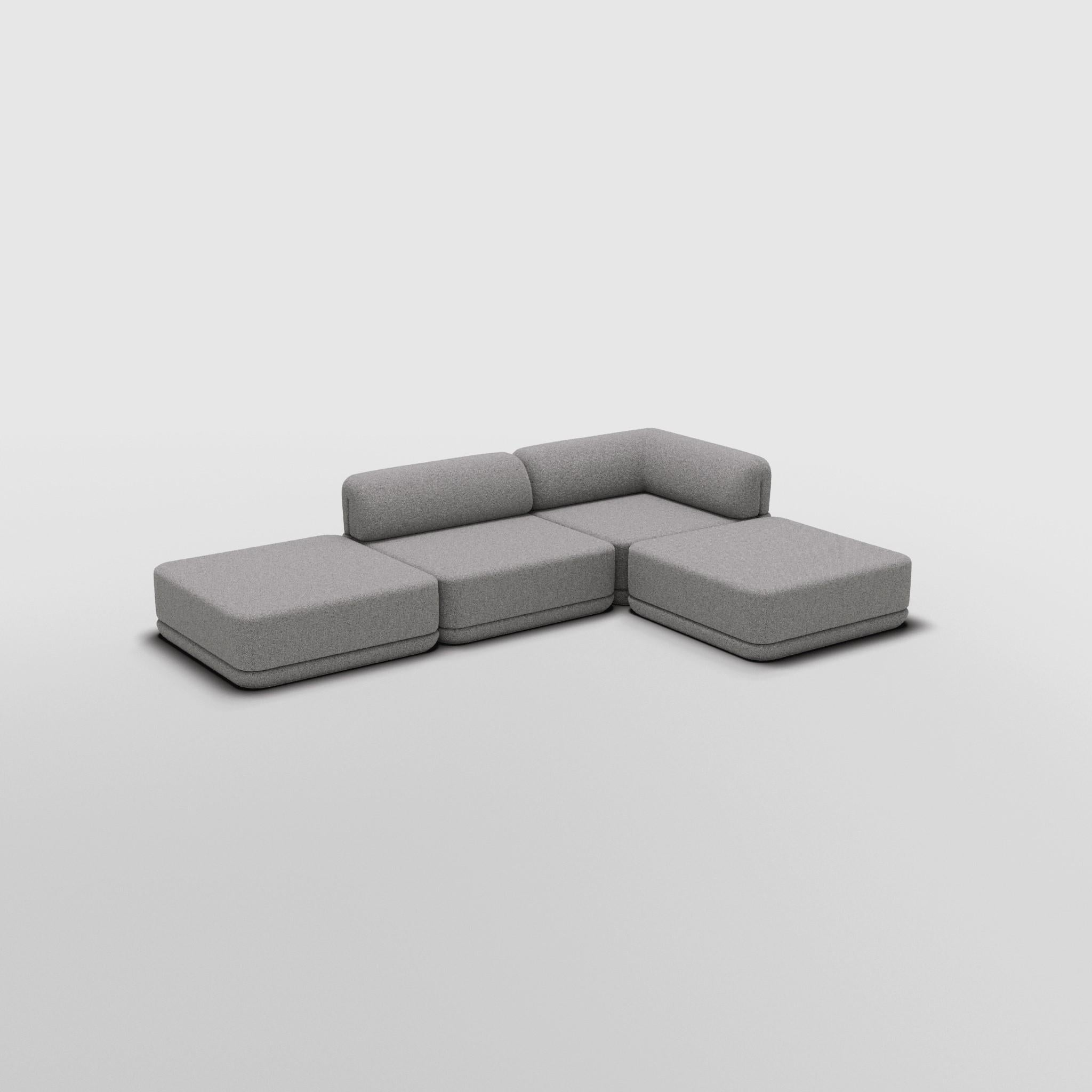 Bouclé The Cube Sofa - Low Mix Ottoman Sectional For Sale