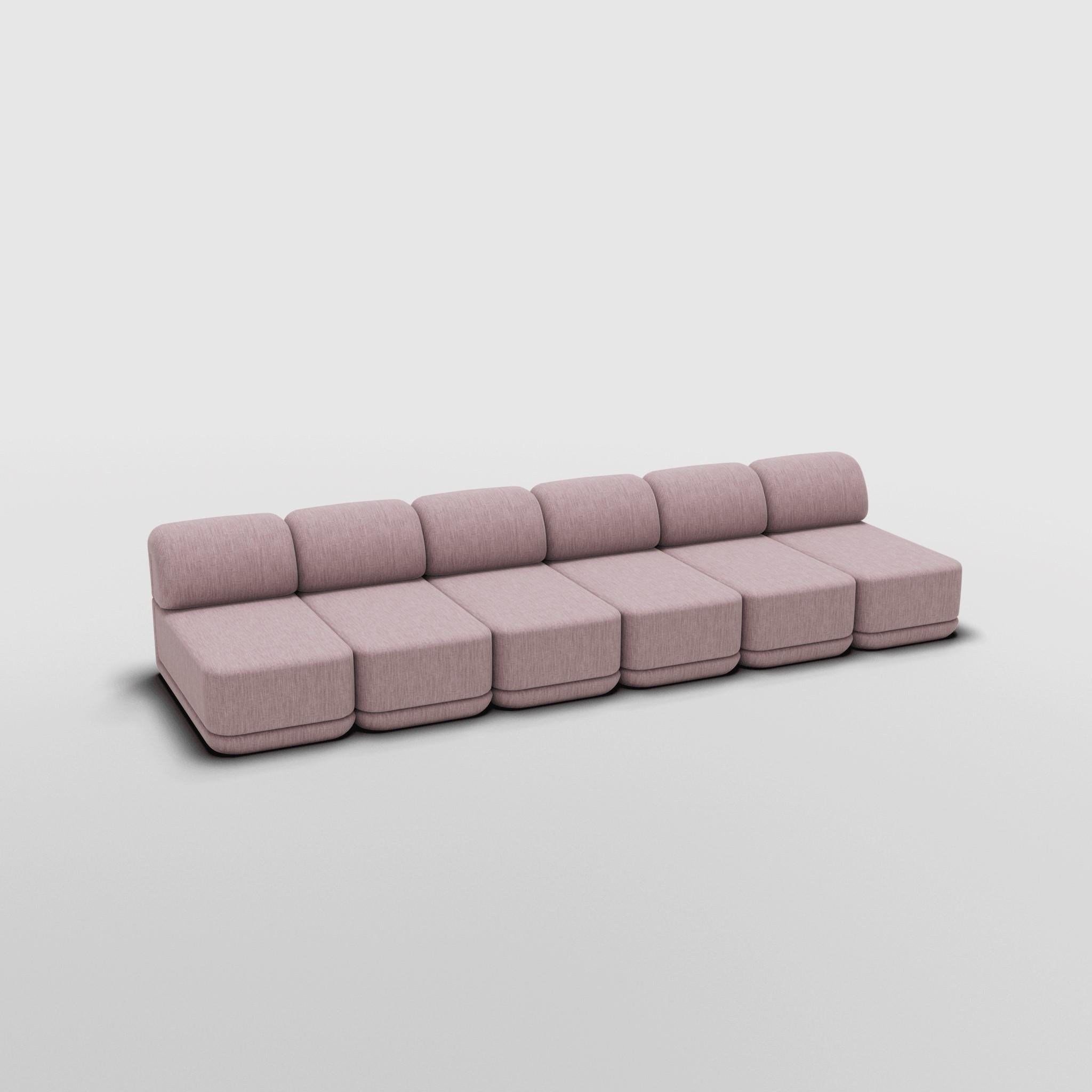Mid-Century Modern The Cube Sofa -- Slim Caterpillar -- Grey Bouclé For Sale