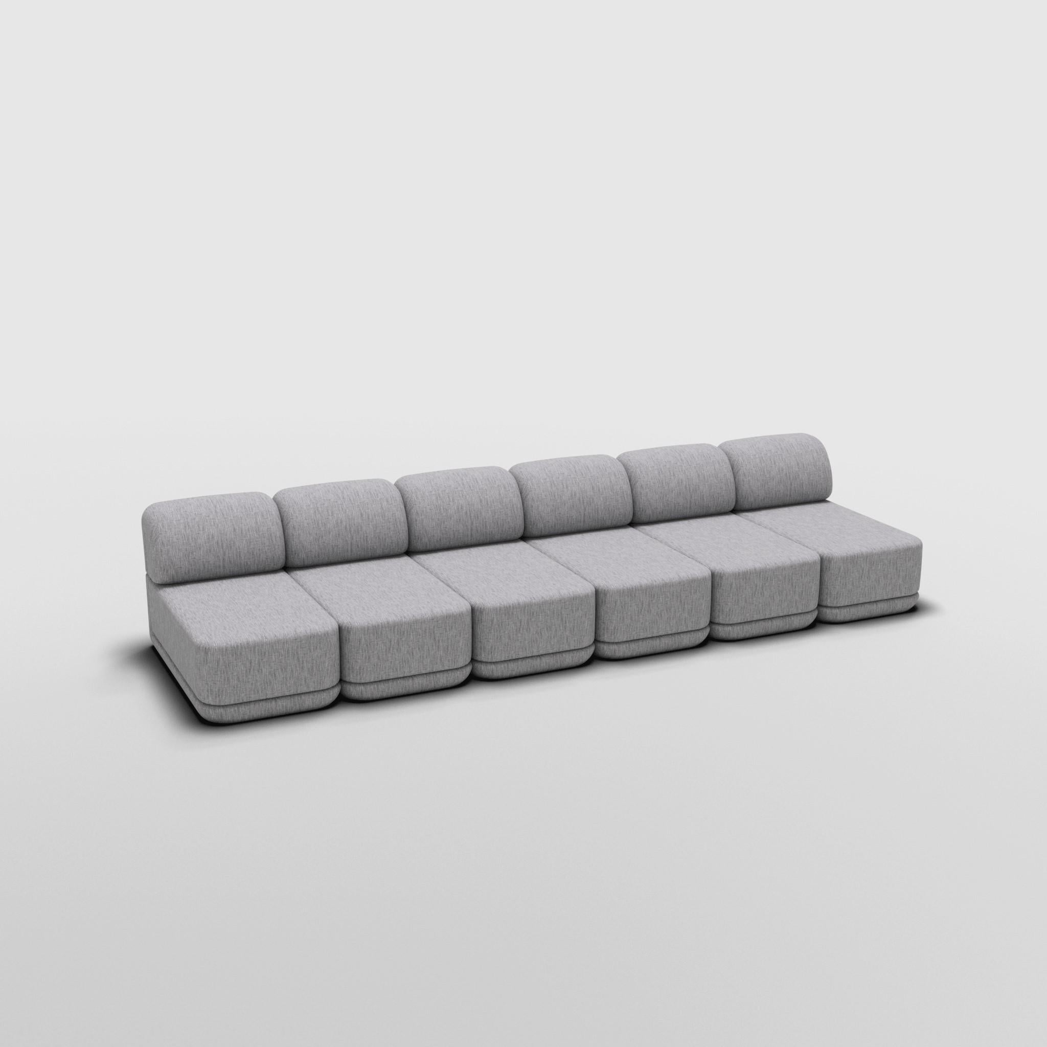 Contemporary The Cube Sofa -- Slim Caterpillar -- Grey Bouclé For Sale