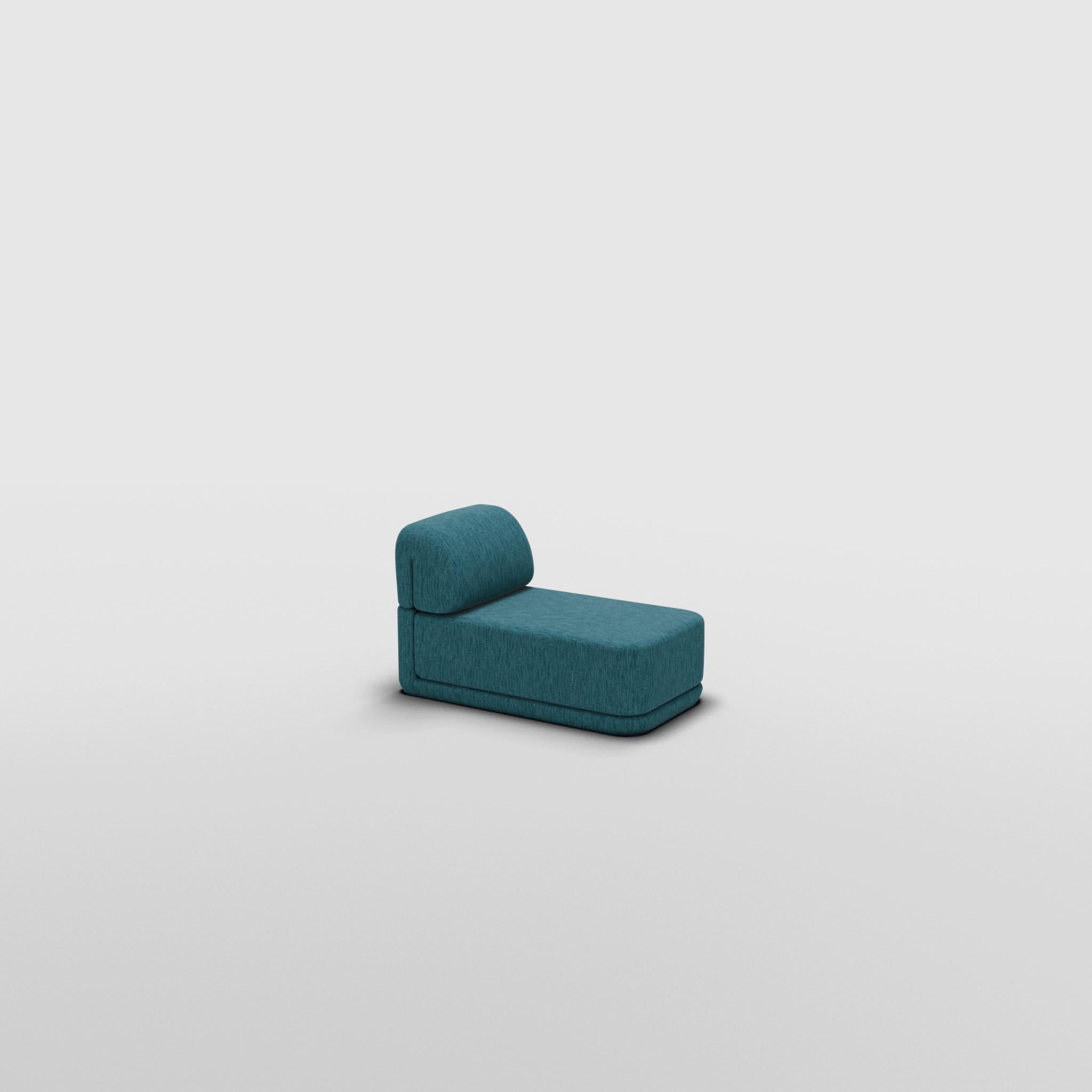 Mid-Century Modern The Cube Sofa -- Slim Cube Lounge -- Grey Bouclé For Sale