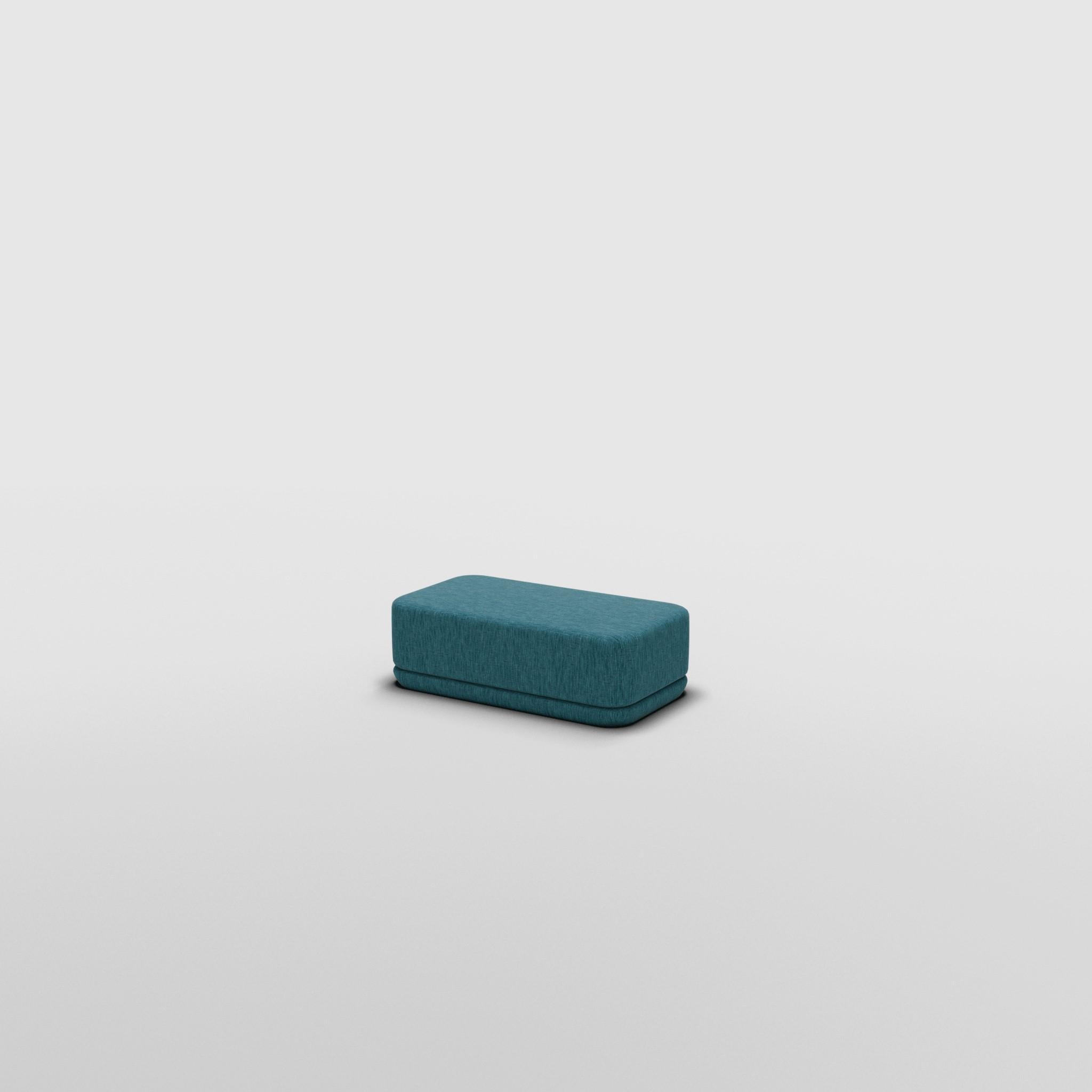 Mid-Century Modern The Cube Sofa -- Slim Cube Ottoman -- Grey Bouclé For Sale