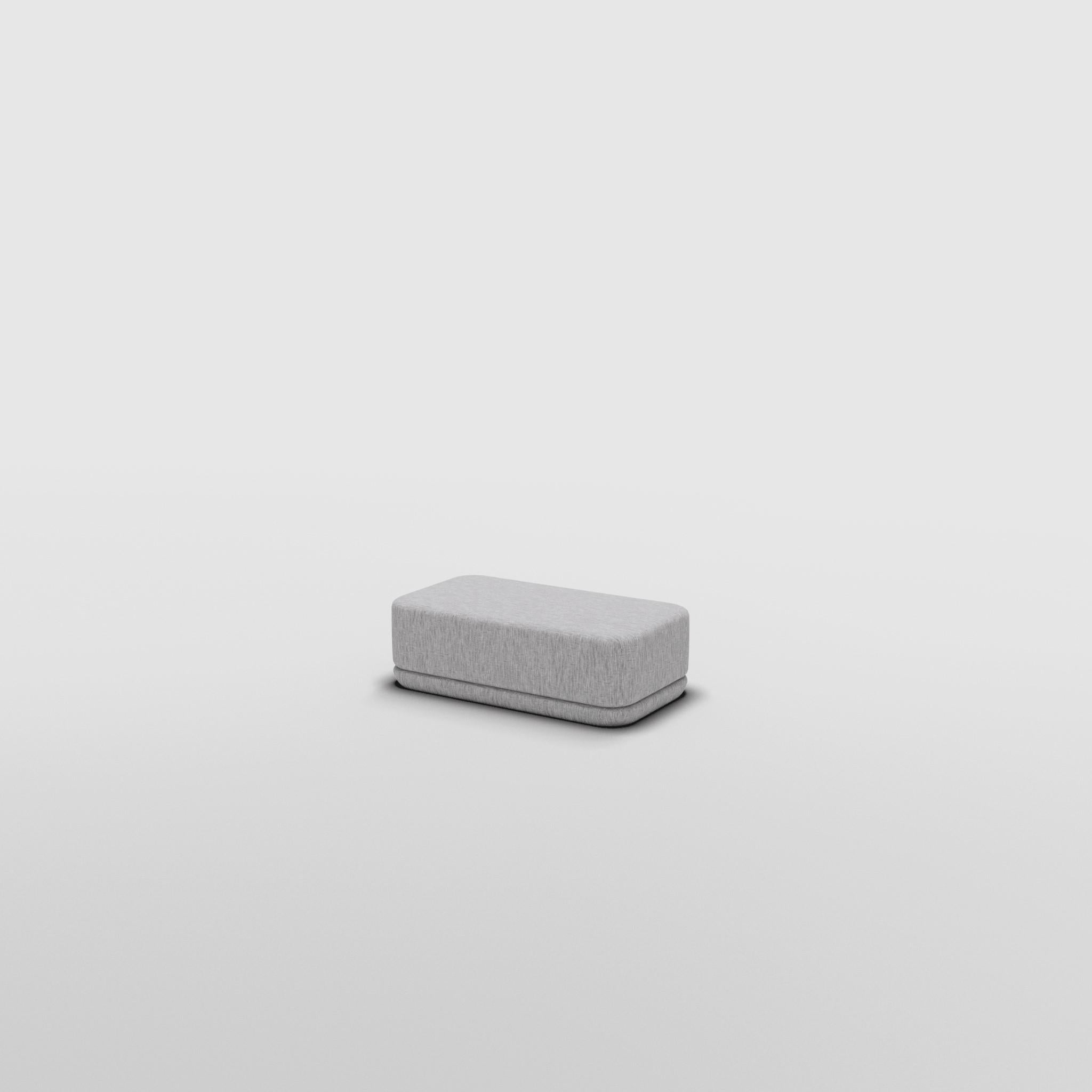 The Cube Sofa -- Slim Cube Ottoman -- Grey Bouclé For Sale 2