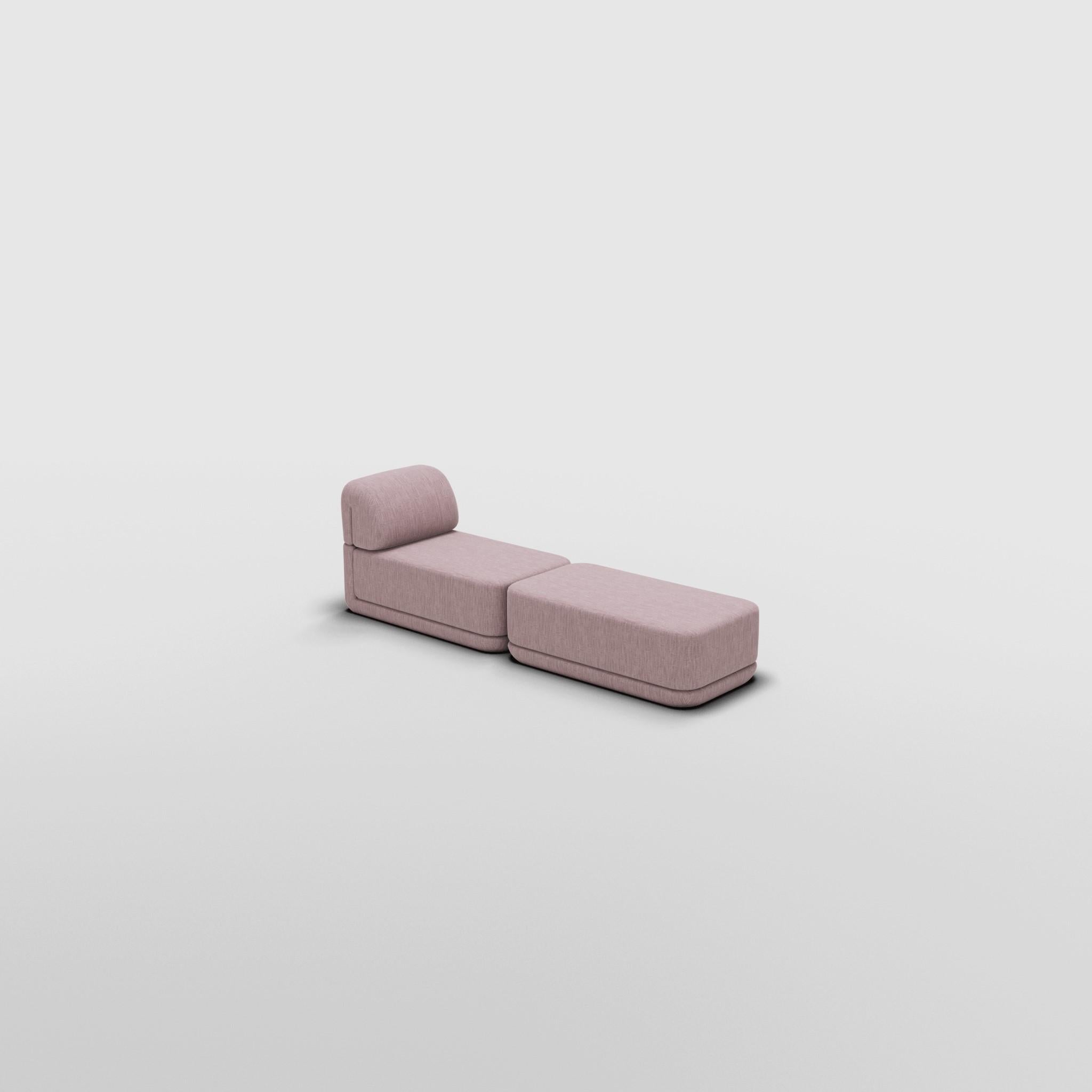 Mid-Century Modern The Cube Sofa - Slim Lounge Ottoman Set For Sale