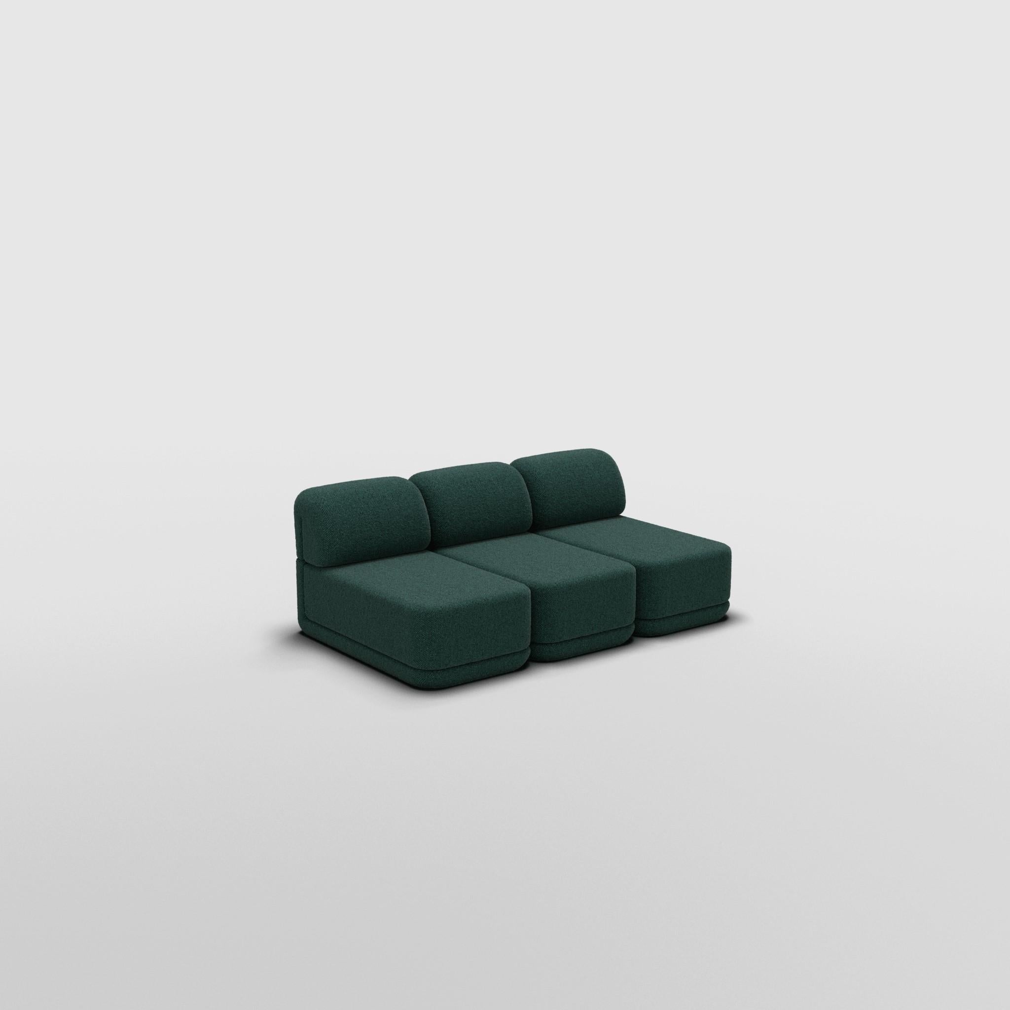 Mid-Century Modern The Cube Sofa -- Slim Trio -- Grey Bouclé For Sale