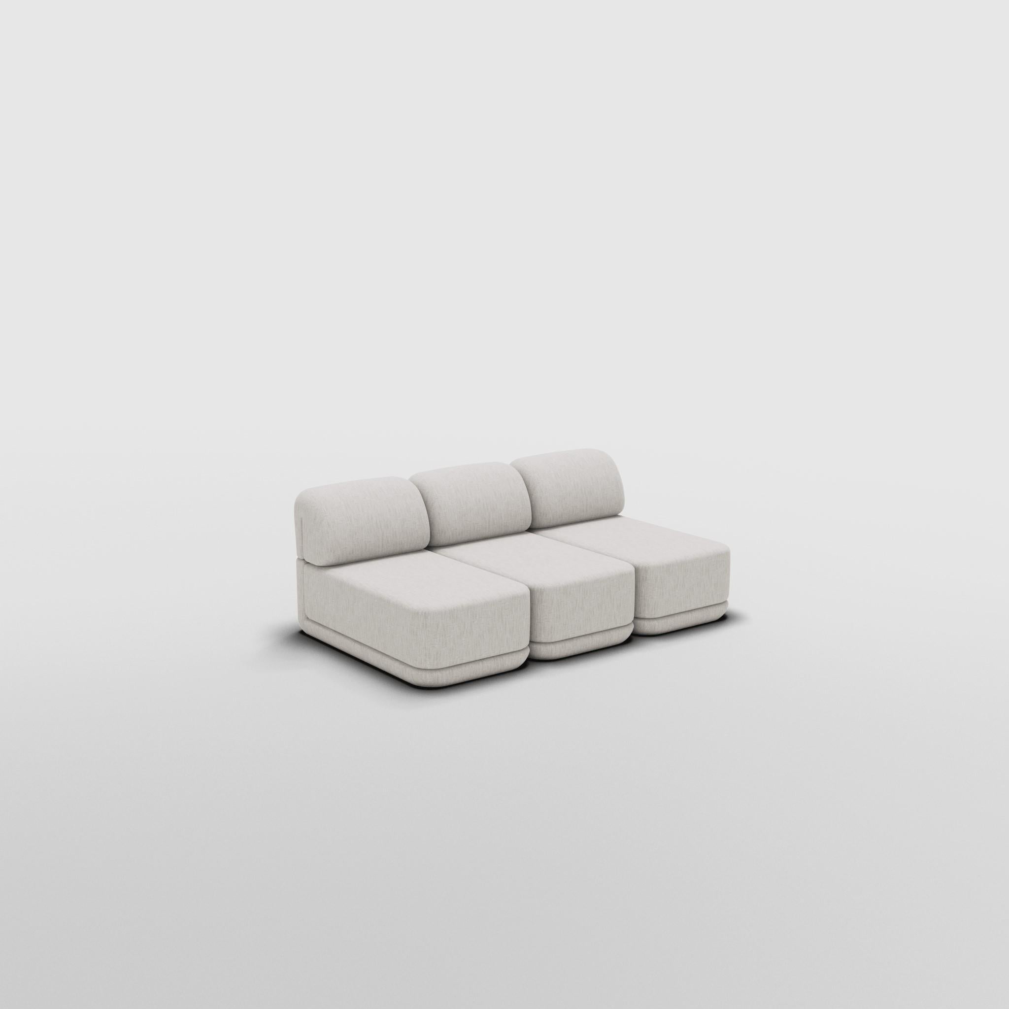 Contemporary The Cube Sofa -- Slim Trio -- Grey Bouclé For Sale