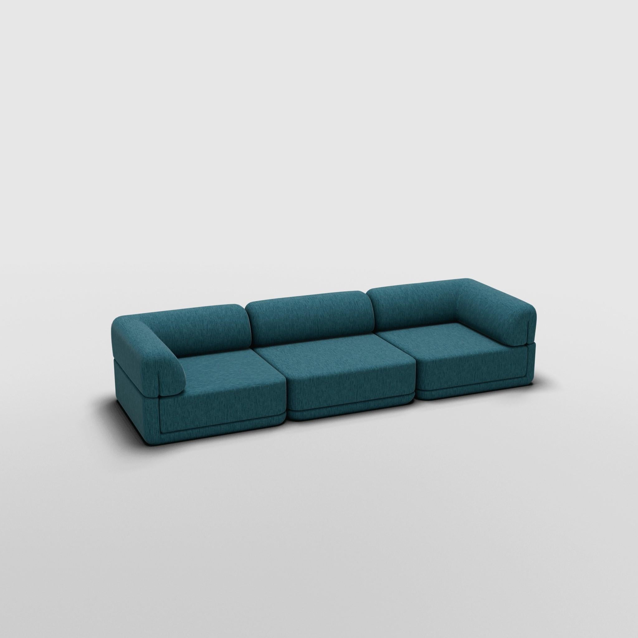 Mid-Century Modern The Cube Sofa -- Sofa Lounge Set -- Grey Bouclé For Sale