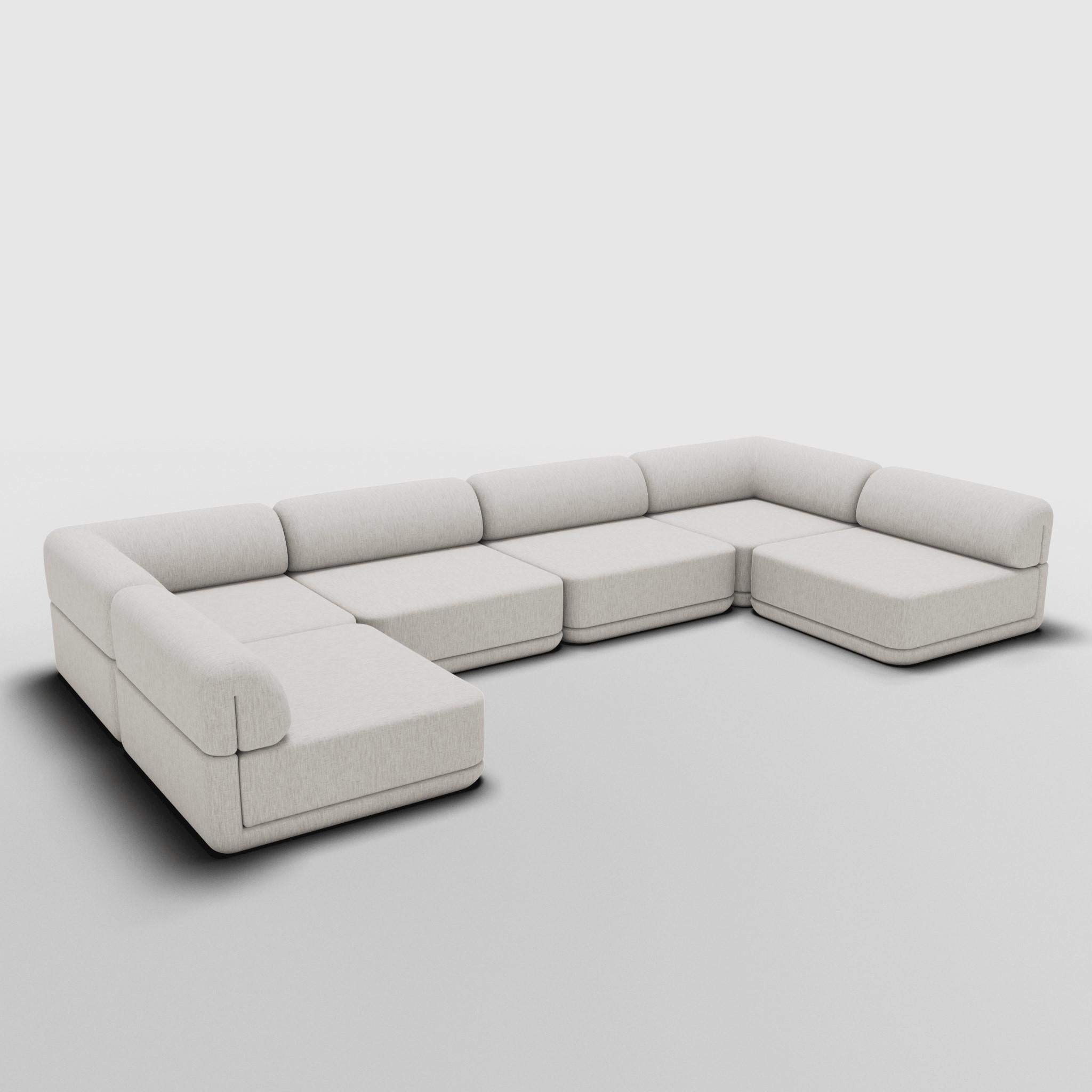 The Cube Sofa -- U-Shape Sectional -- Grey Bouclé In New Condition For Sale In Ontario, CA