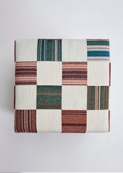 Cube Stool in Patch Madder, Made in UK by Sister - Multifunctional & Modern