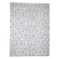 The Cubicals, Sari Silk with Oxidized Wool Hand Knotted Oriental Rug