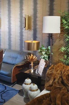 The Curve wall sconces made of thick single sheet Brass in Black Brass (pair)