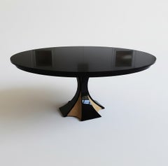 The Customizable Art Deco Gloss Ebony Wood Dining Set