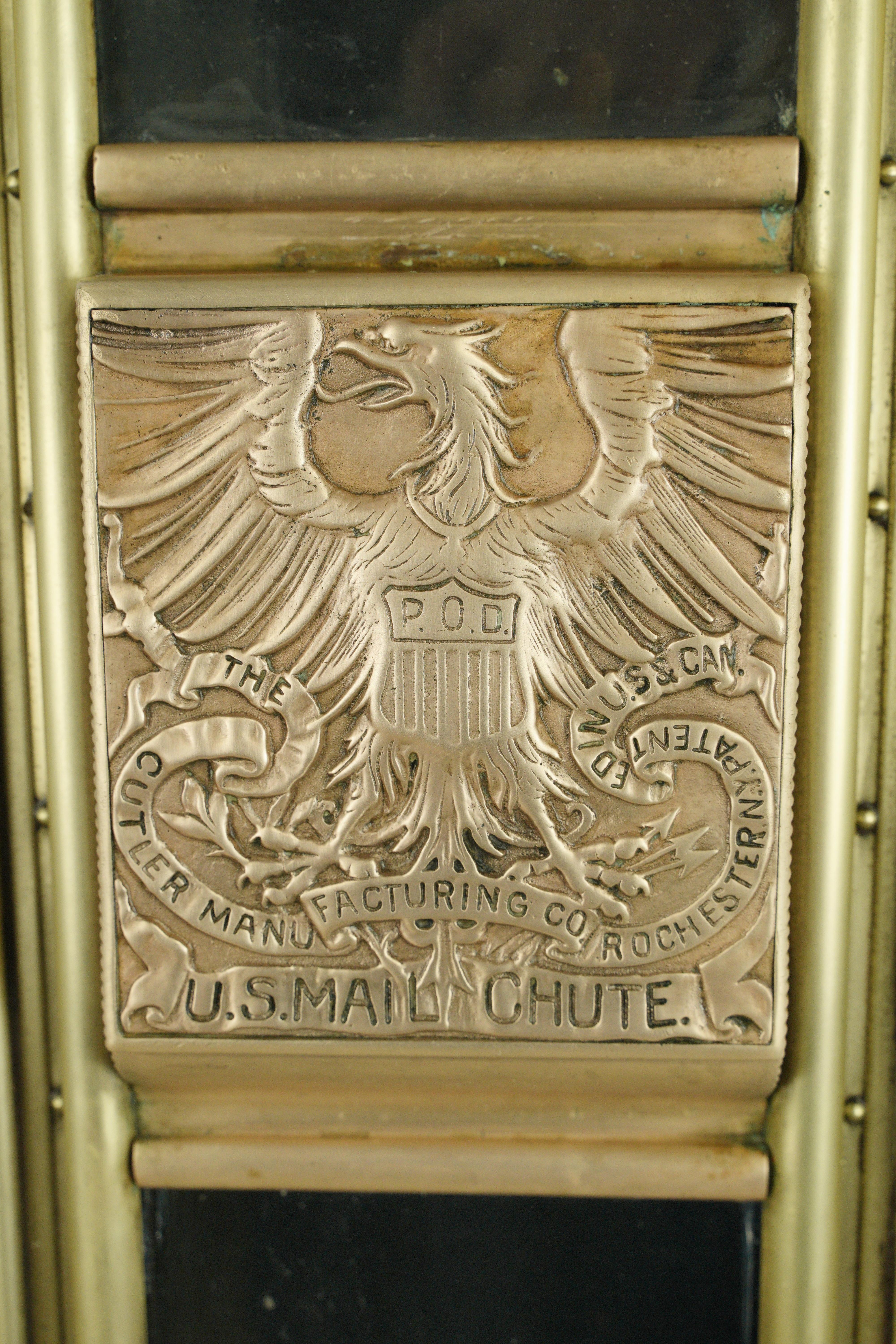 The Cutler Manufacturing Co. Steel & Brass Mail Chute 1