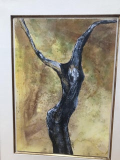 "The Dancer Salute" Expressionist Gouache by Austino Obi Okafor