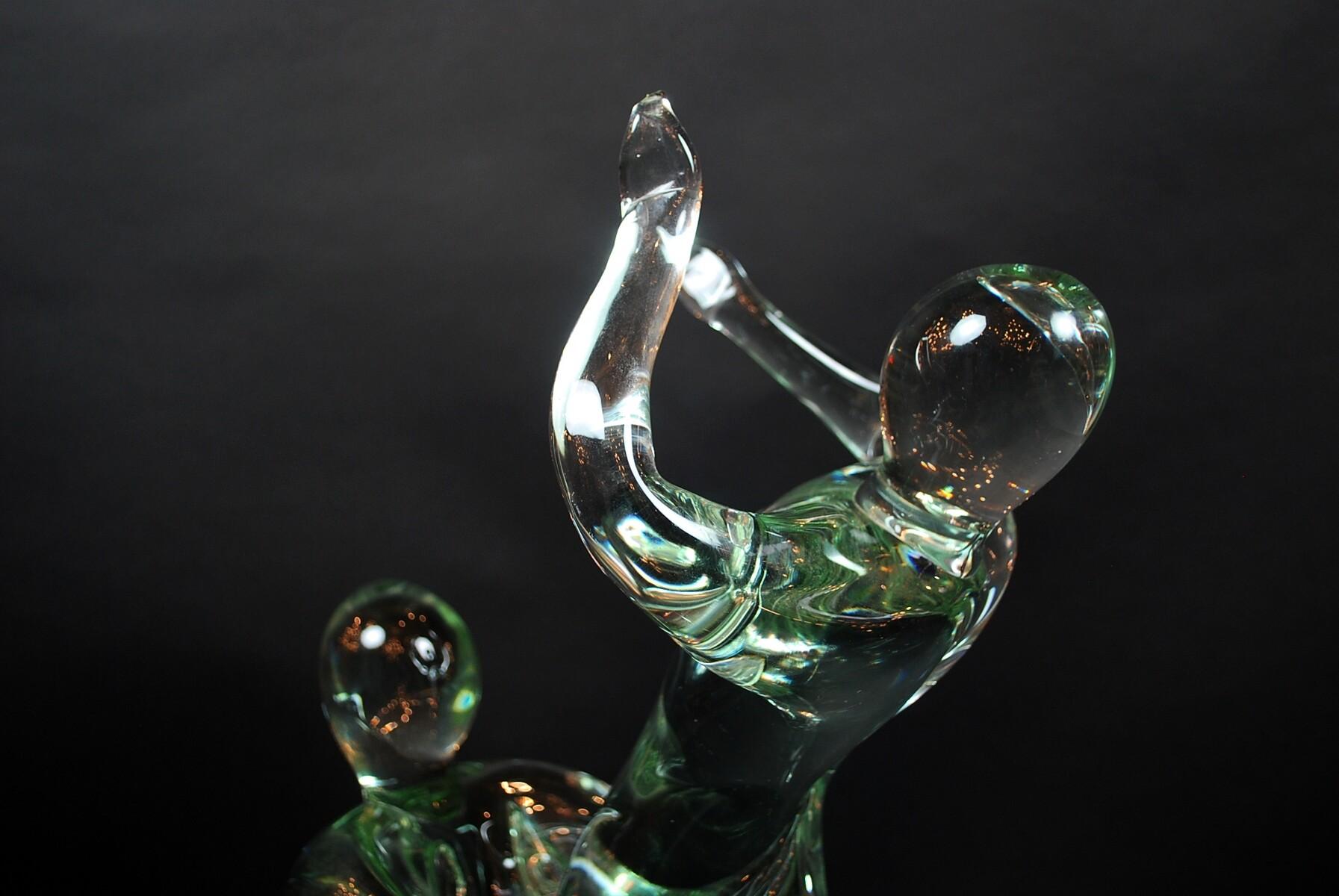 Italian Dancers, Glass Sculpture by Renato Anatra For Sale