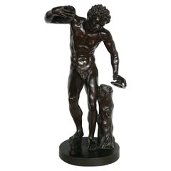 'The Dancing Faun' Large Grand Tour Bronze Sculpture by Isaak Duchemin