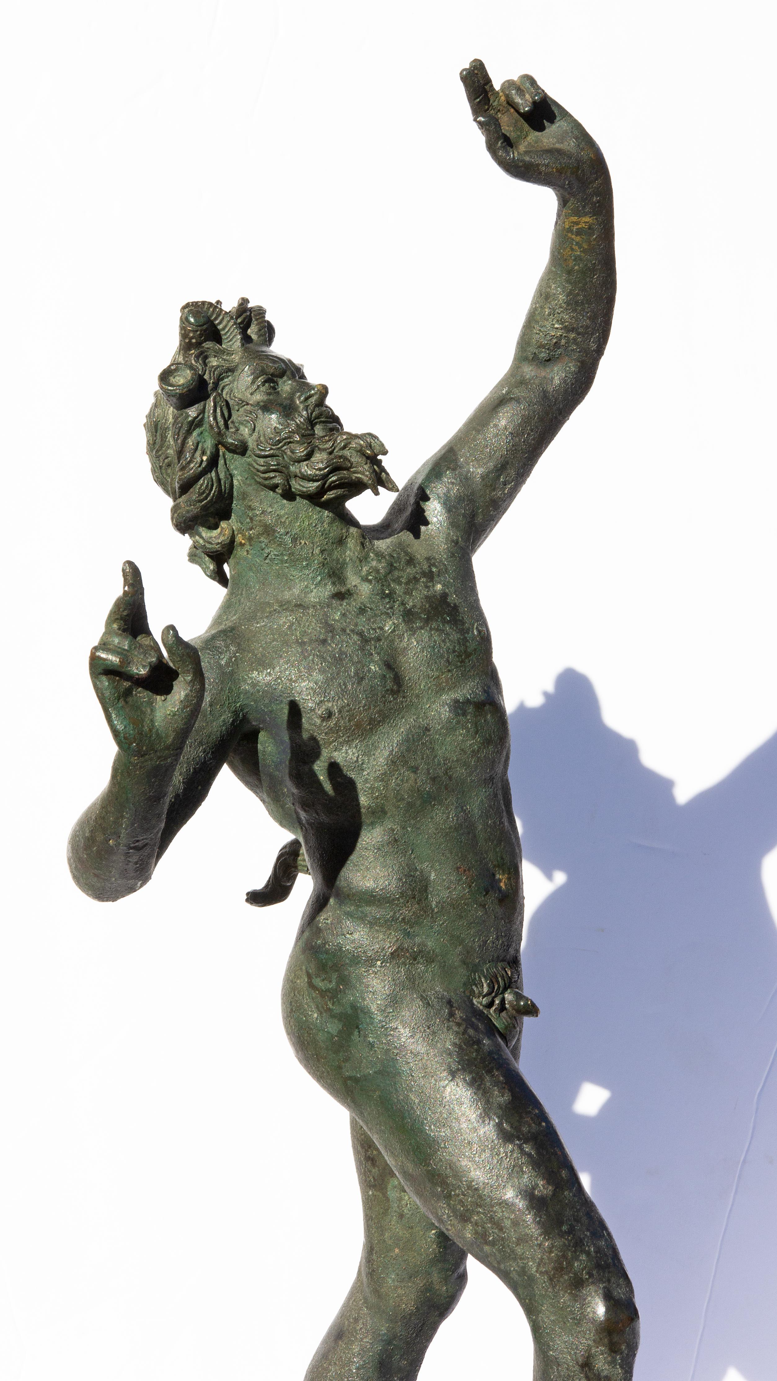 Italian Dancing Faun of Pompeii a Bronze Sculpture Grand Tour