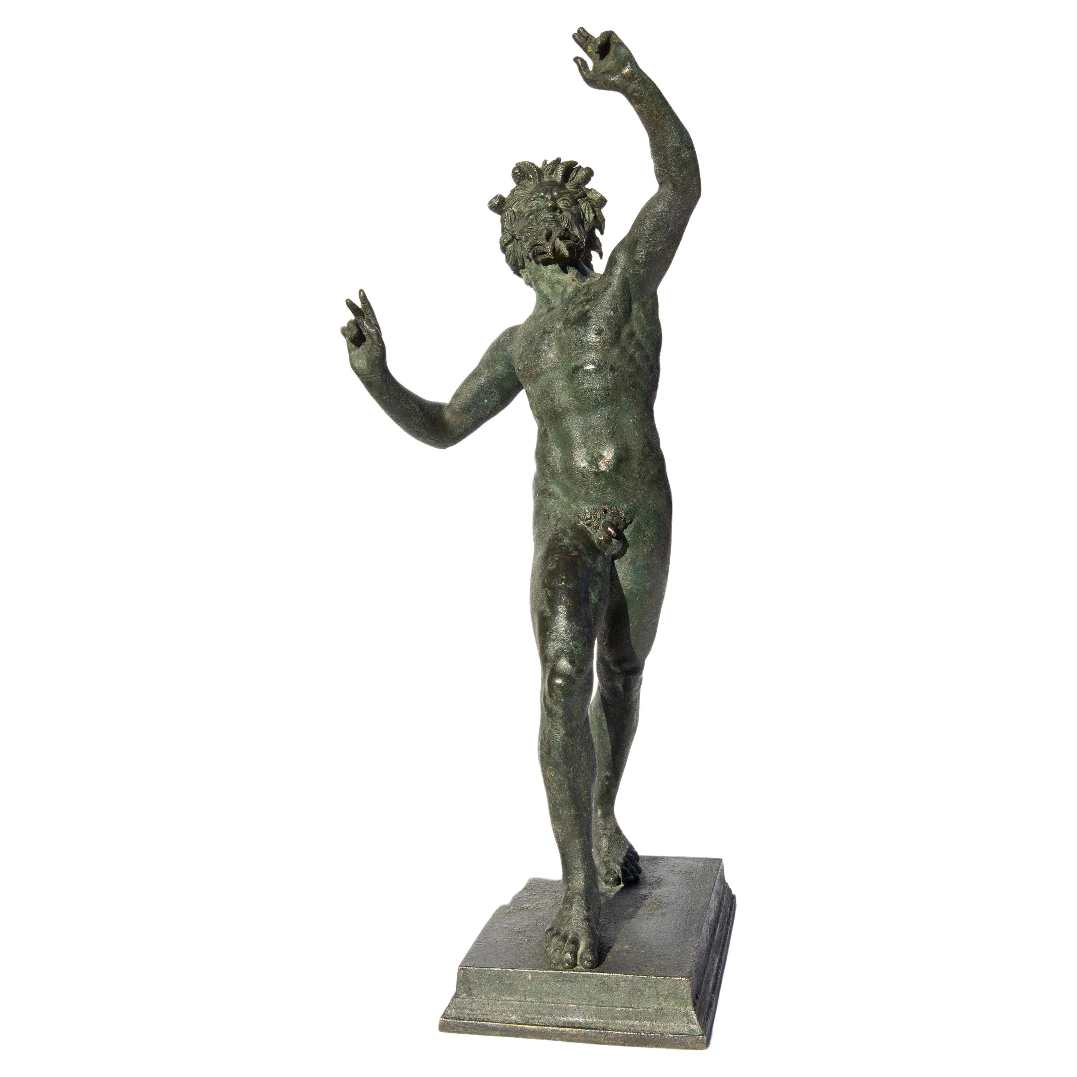 Dancing Faun of Pompeii a Bronze Sculpture Grand Tour