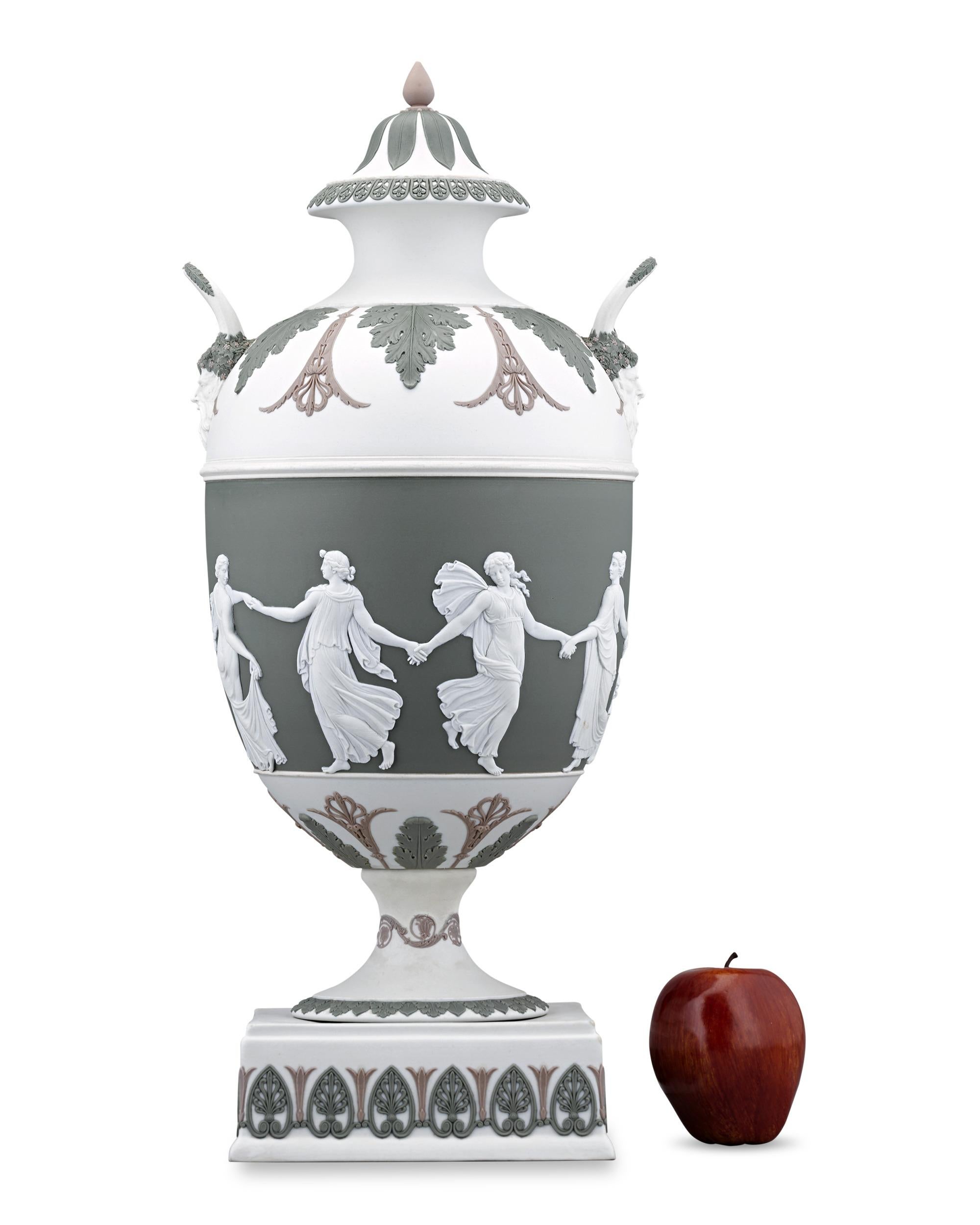 20th Century The Dancing Hours Tricolor Jasperware Vase by Wedgwood