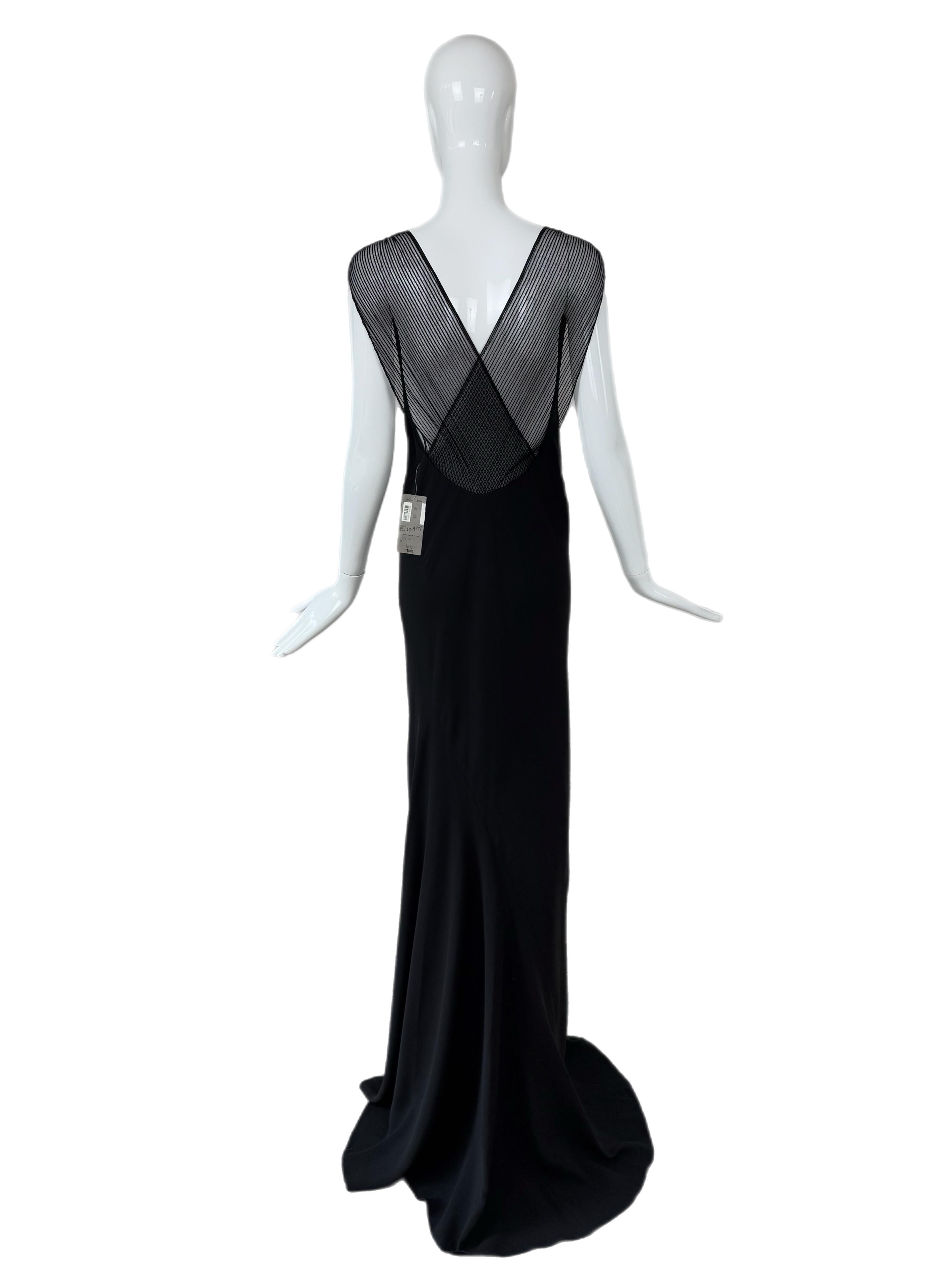 De las mujeres THE DANES Vintage Vestido de noche extra largo de seda negra Maxi Vestido en venta