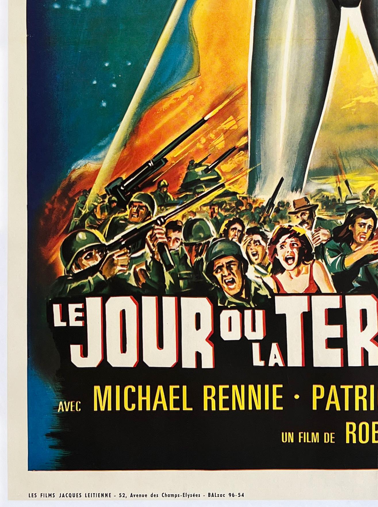 20ième siècle Affiche française du grand film THE DAY THE EARTH STOOD STILL des années 1960