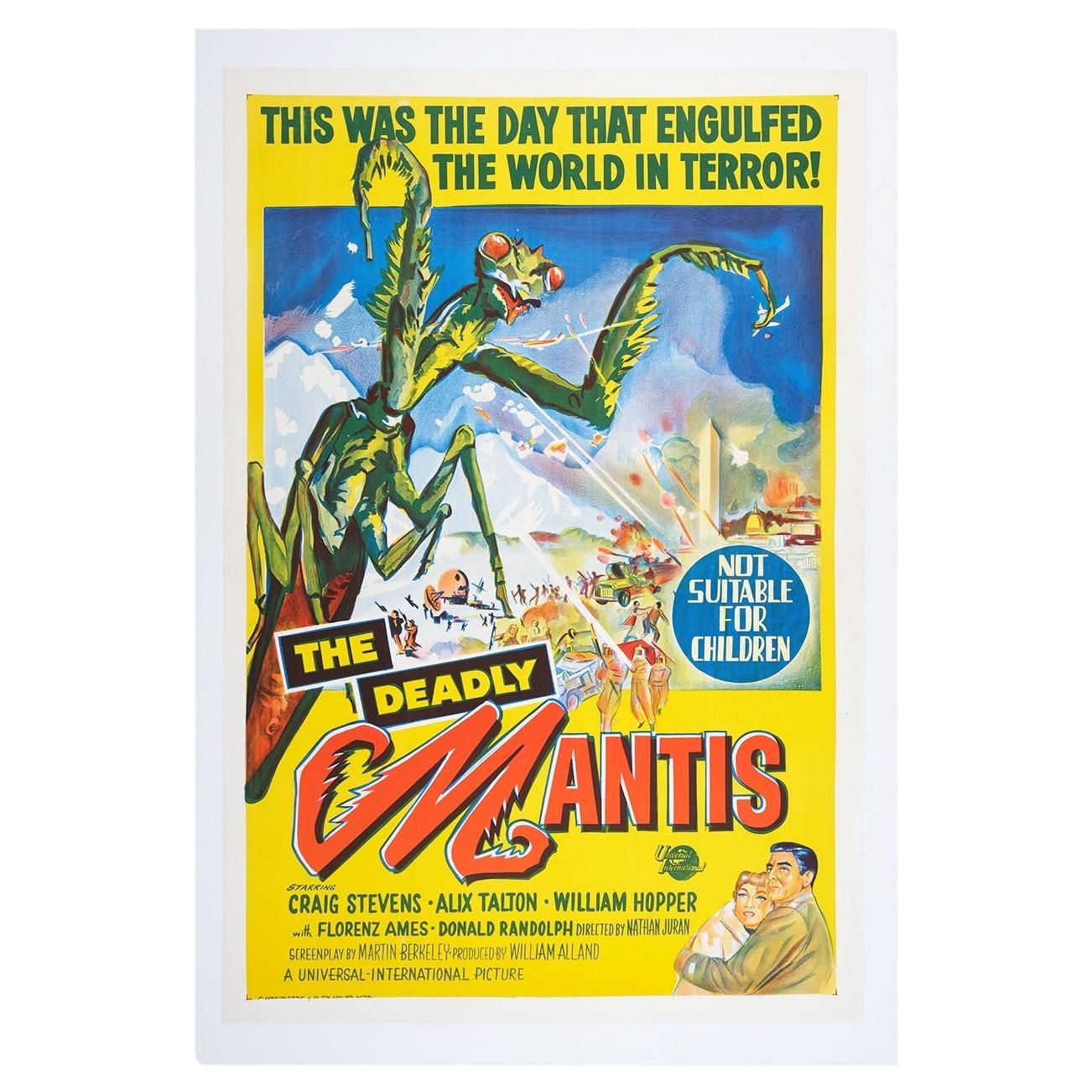 The Deadly Mantis '1957' Original Sci-Fi Vintage Poster Mint, Linen Backed For Sale