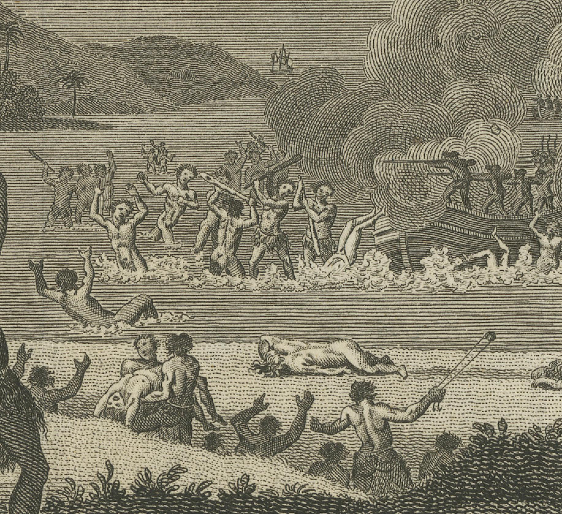 Late 18th Century The Death of Commander Fleuriot de Langle and His Men at Maouna, Samoa, 1797 For Sale