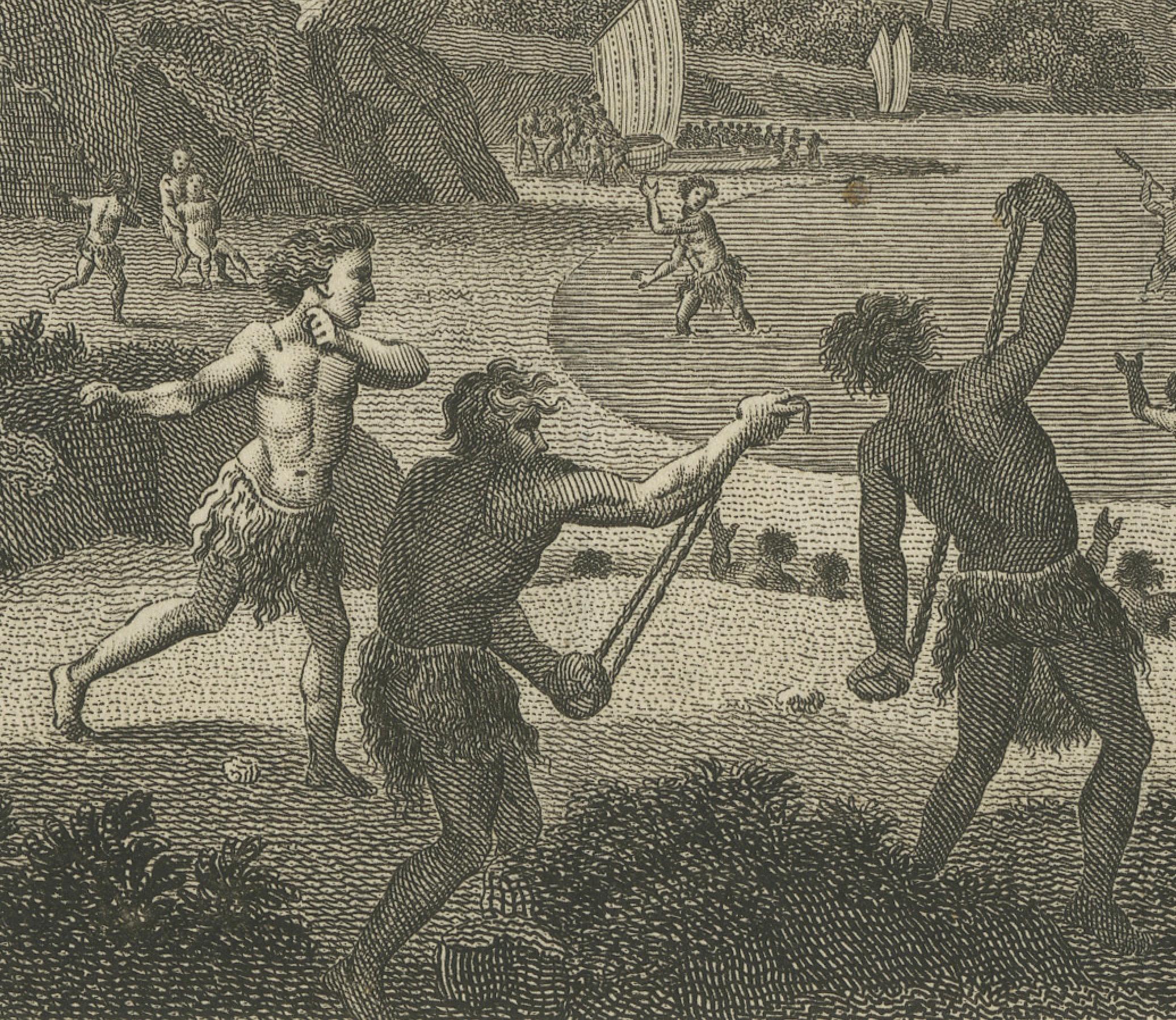 The Death of Commander Fleuriot de Langle and His Men in Maouna, Samoa, 1797 (Papier) im Angebot