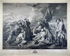 "The Death of General Wolfe", Etching after Benjamin West, laid on vellum
