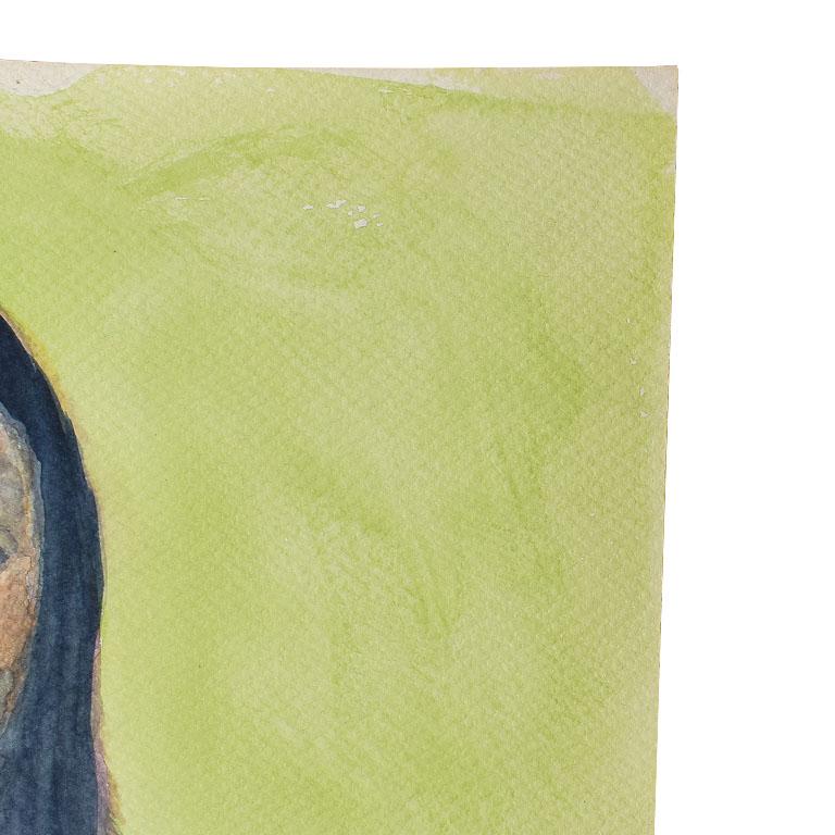 Américain The Debutante de Clair Seglem, peinture de portrait vert d'une femme nue en vente